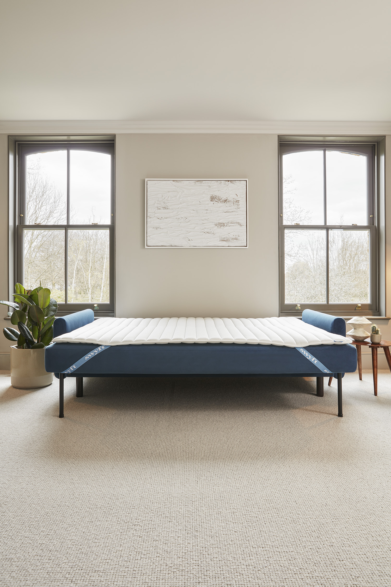 blue tsofa bed velvet topper