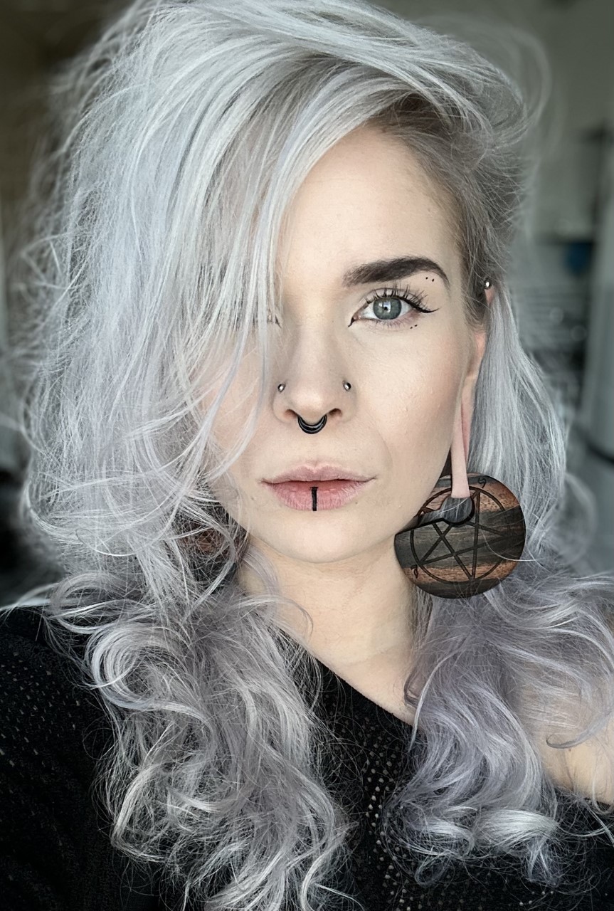  Pentagram - Ebony Offset Keyhole Wooden Ear Weights (Pair)