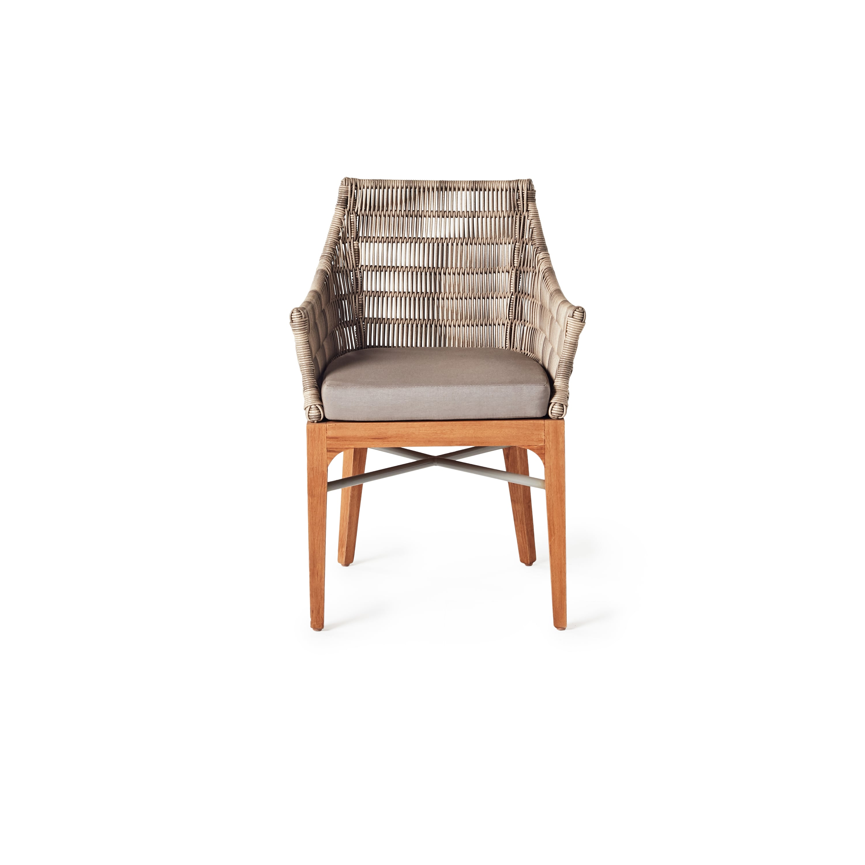 Madera Dining Chair in Teak and All-Weather Wicker Terra Outdoor