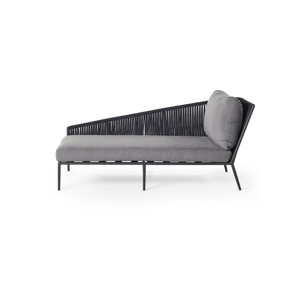Olema Day Bed Right-Arm Chaise in Charcoal Aluminum Terra