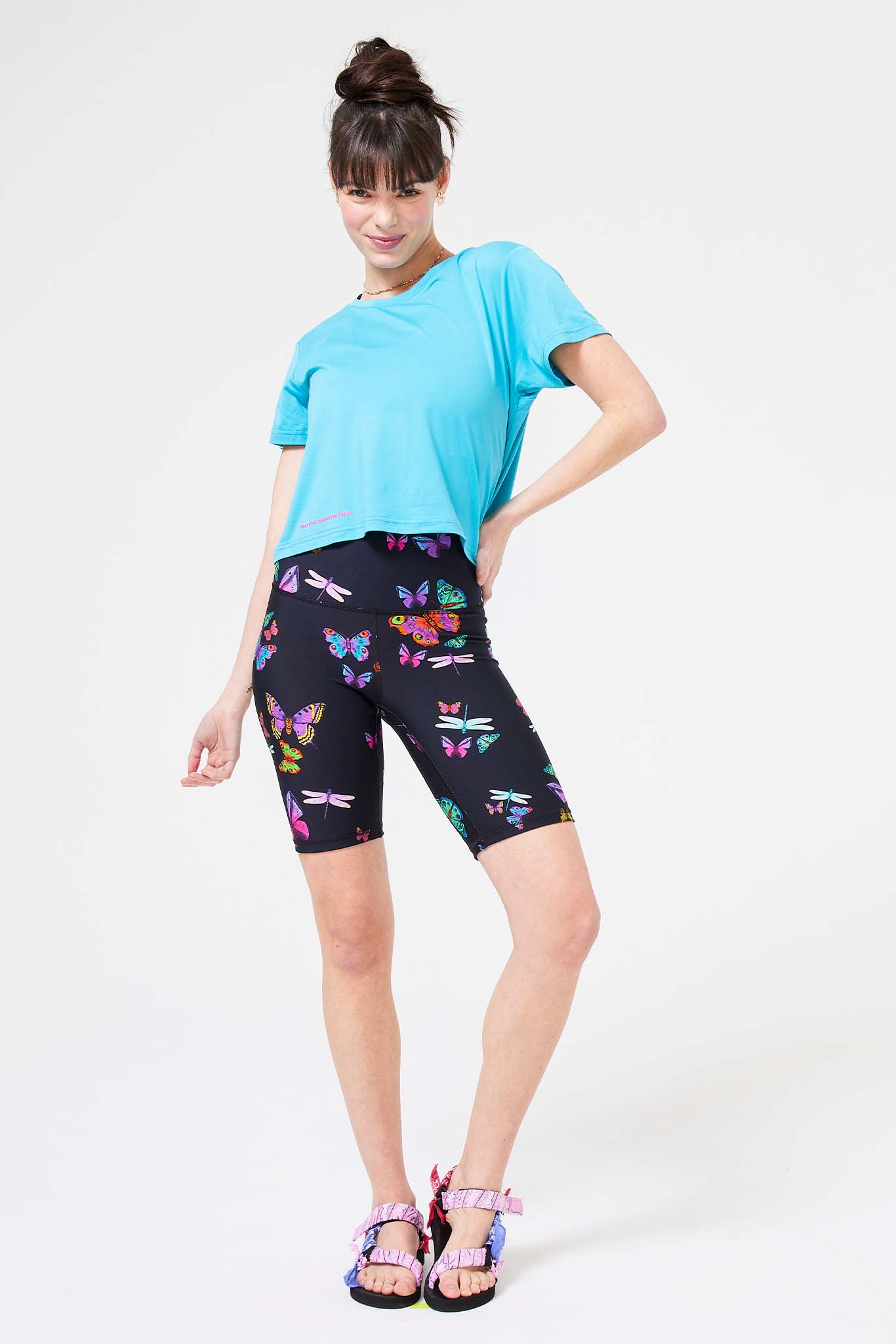 Terez Neon Butterflies DuoKnit Bike Shorts
