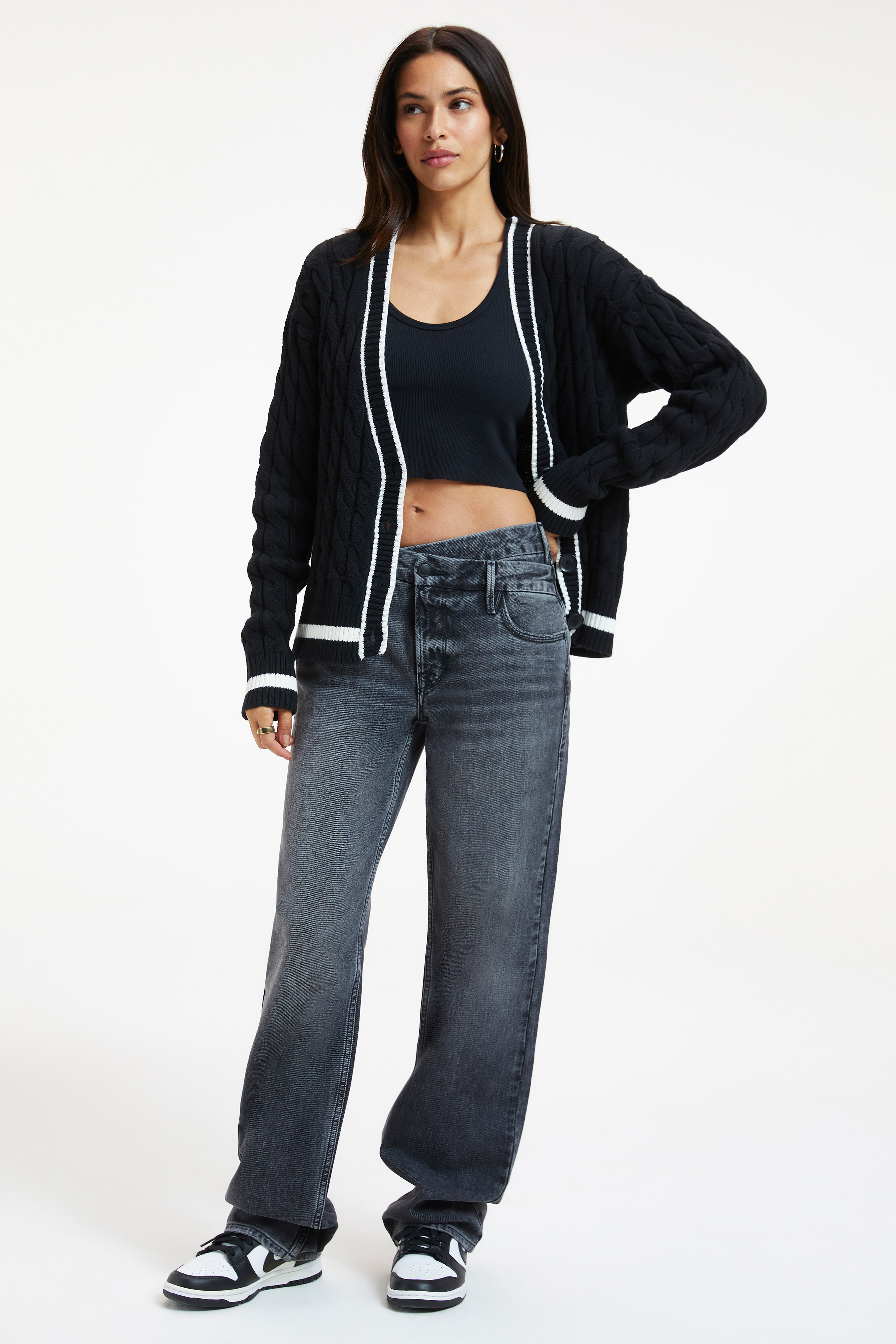 Styled with COLLEGIATE CARDI | BLACK001