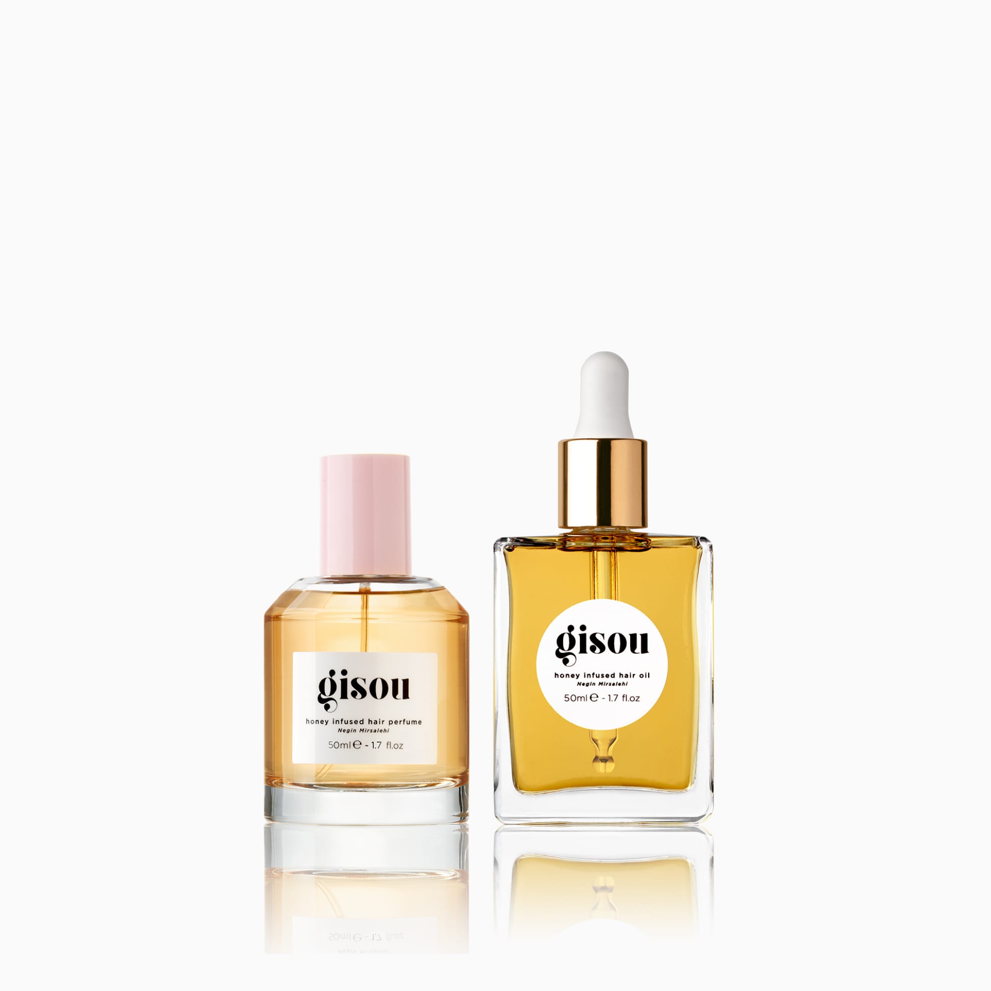 Combo set of the Honey Infused Hair oil and Hair perfume next to each other