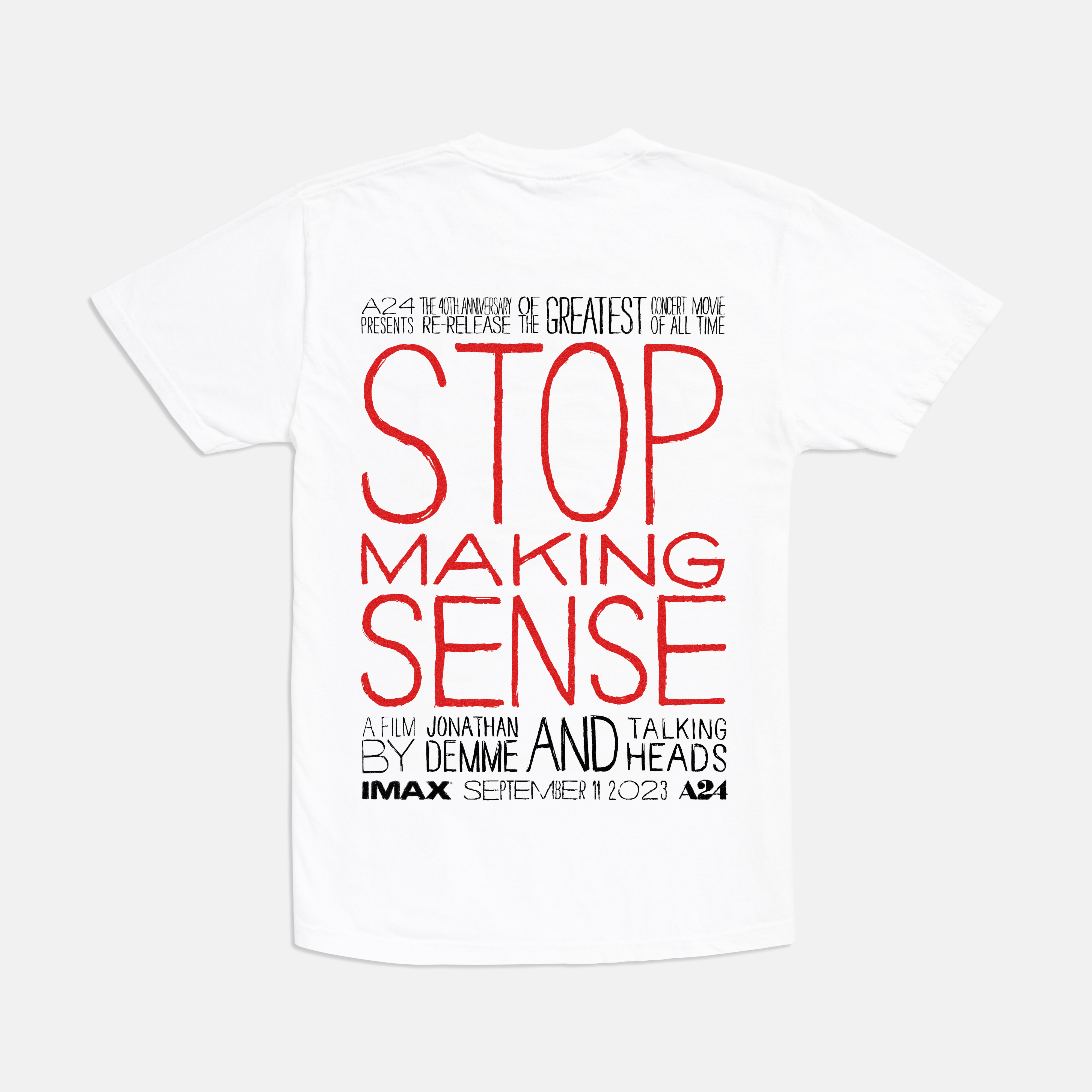 ○綿100％A24公式　ストップ・メイキング・センス　Tシャツ　Lサイズ