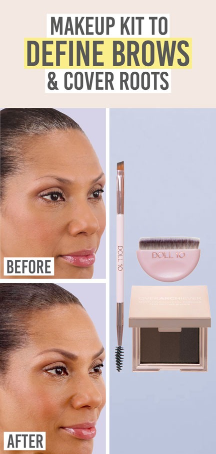 Doll 10 Overarchiever Powder for Brows & Hair - Beauty and the Boutique - Makeup kit to define brows and cover roots