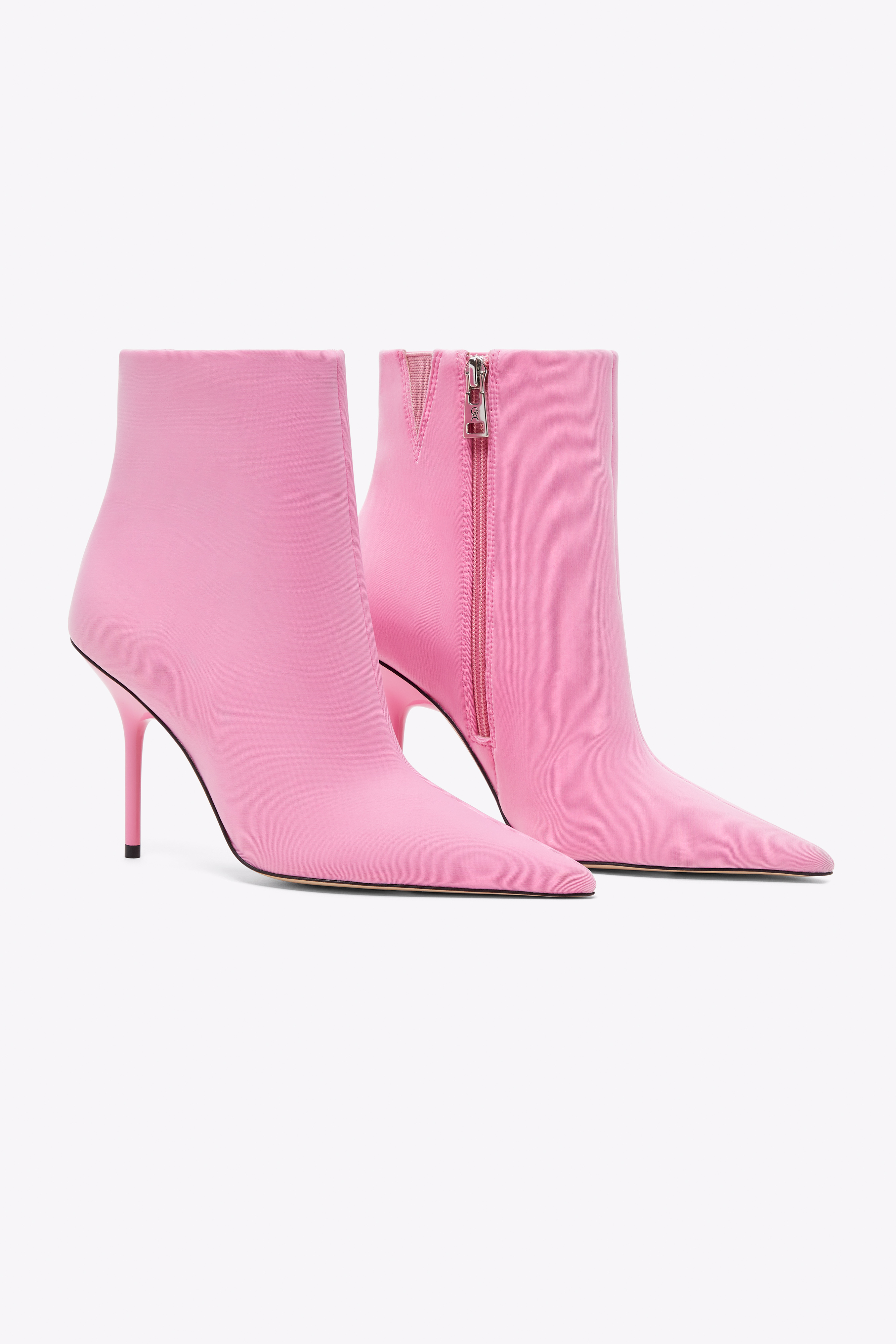 CLASSIC HEEL BOOTIE in PINK001 styled with our SCUBA MODERN TANK BODYSUIT in SORORITY PINK003, GOOD LEGS FLARE in INDIGO204, or GOOD BOY JEANS in INDIGO354