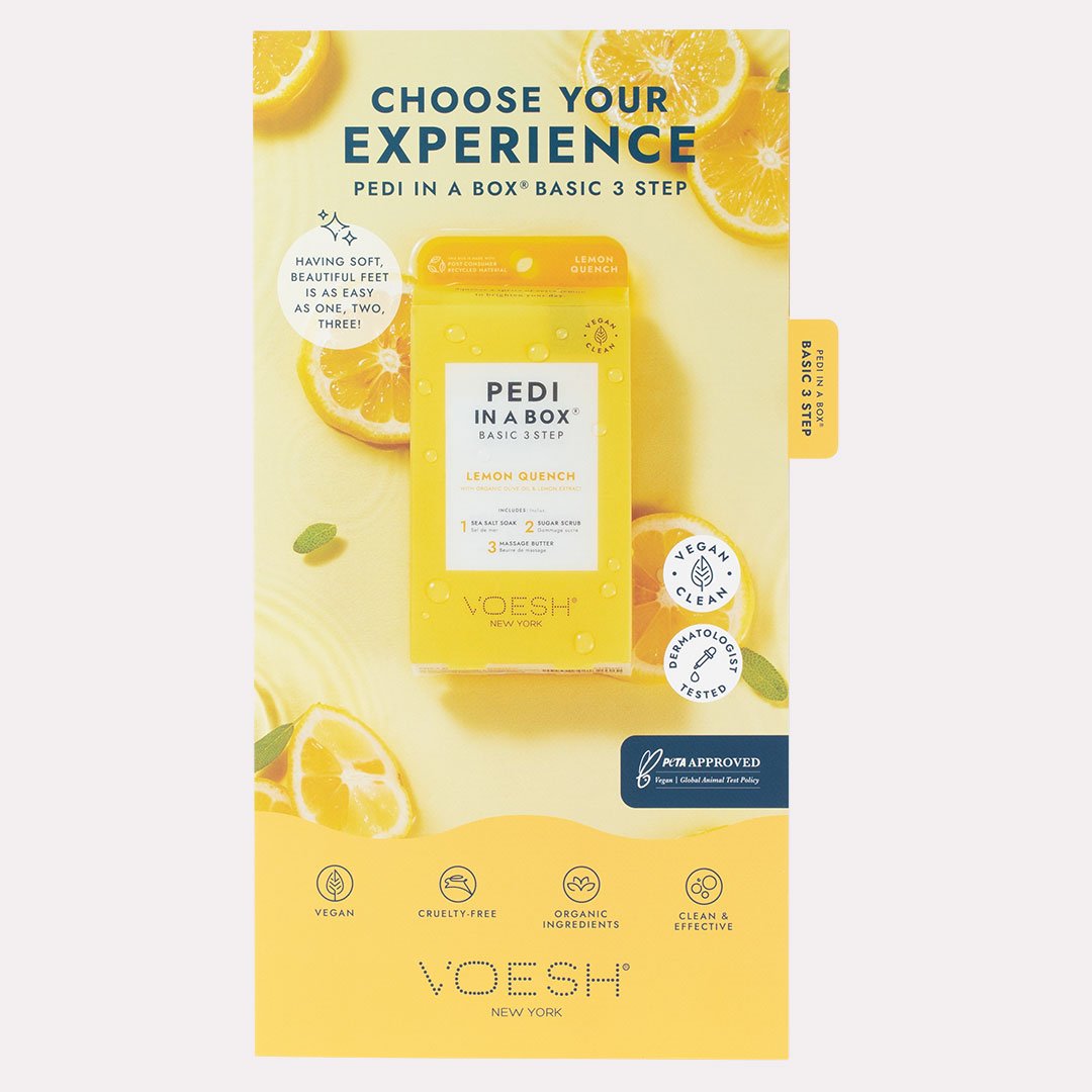 Tri-Fold Salon Menu Pedi in a Box Basic 3 Step