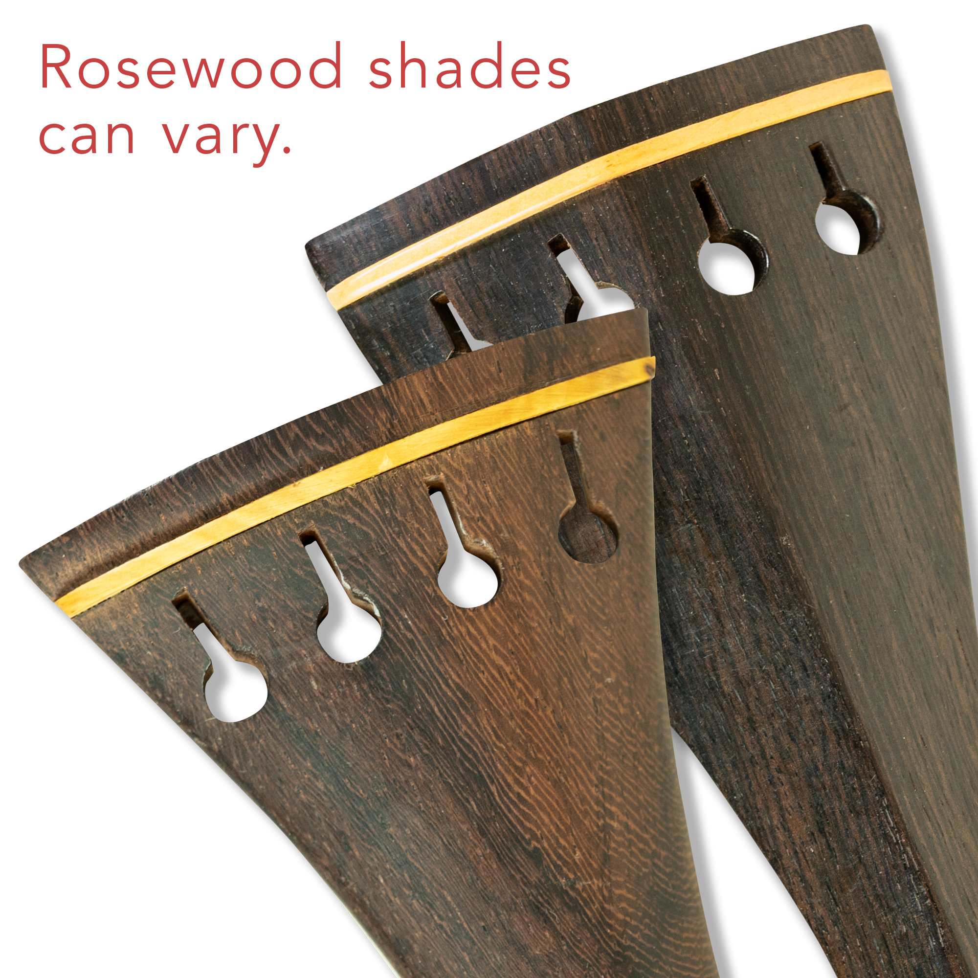 Rosewood Violin Tailpieces in Various Styles in action