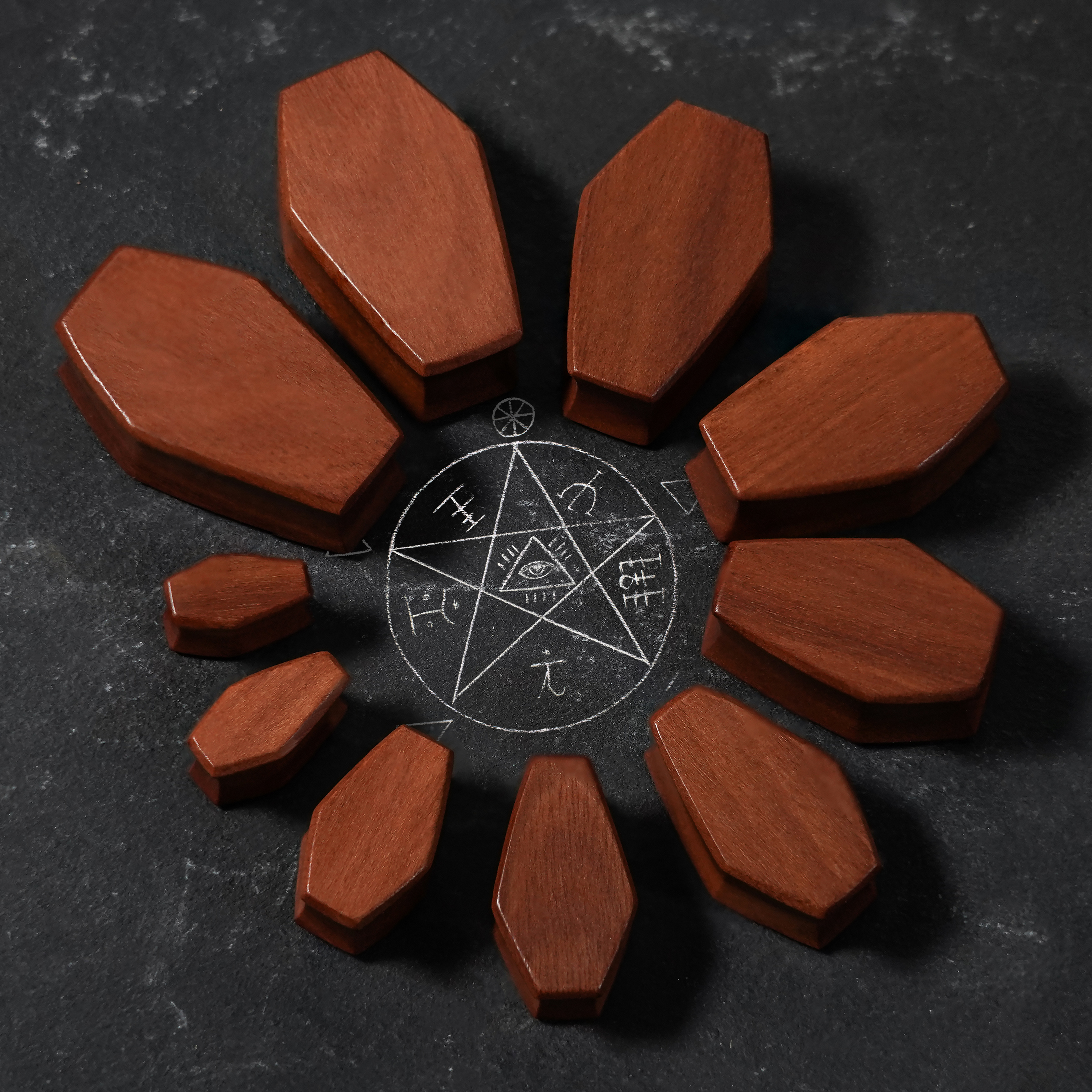 Occult  Saba Coffin Wood Ear Plug / Gauge