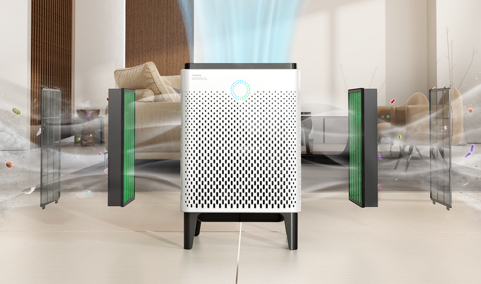 Filtration Structure Image: Airmega 300S operating in the living room