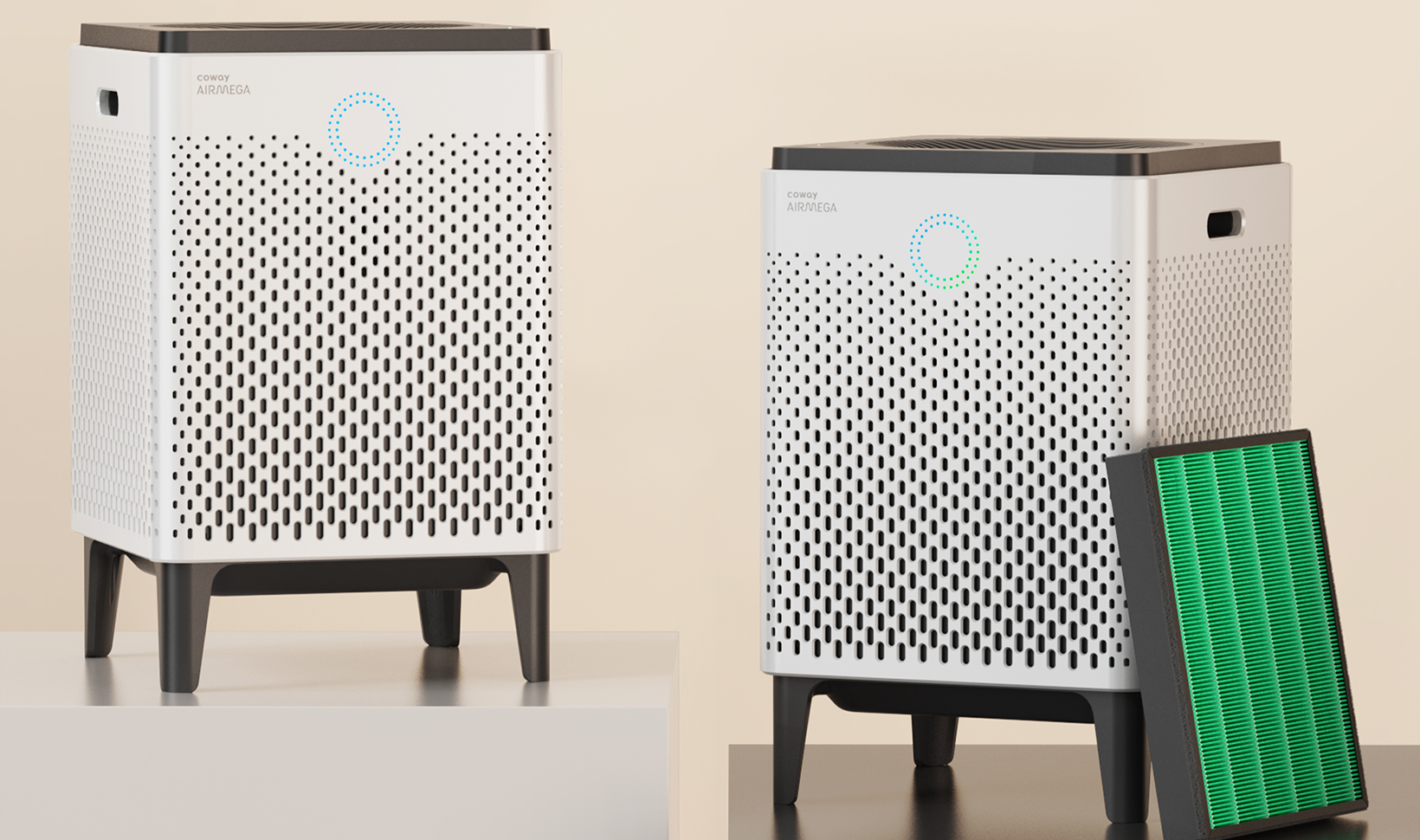 Max2 filter set right next to Airmega 300/300S White