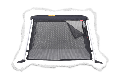 unique zipped side you can open as a fun playpen or close up for sleep