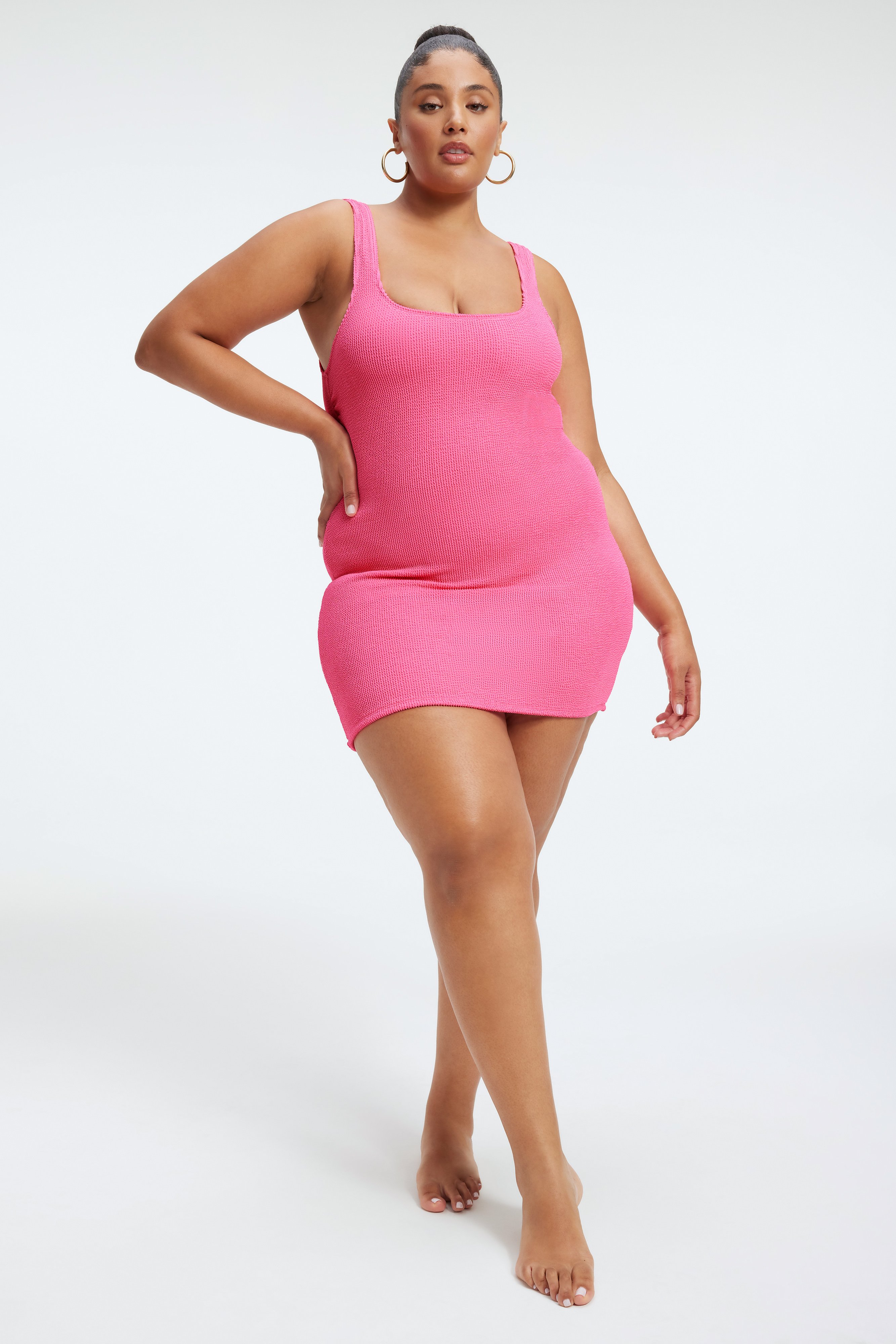 ALWAYS FITS MINI DRESS in BRIGHTPINK001 styled with our ALWAYS FITS SCOOP TOP in BRIGHTPINK001, or ALWAYS FITS GOOD WAIST CHEEKY in BRIGHTPINK001