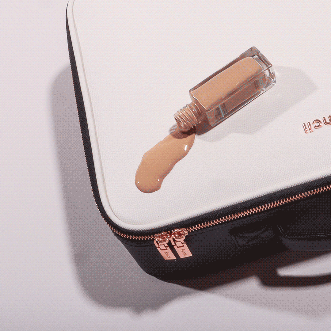 madison makeup case for travel with a spill-proof material