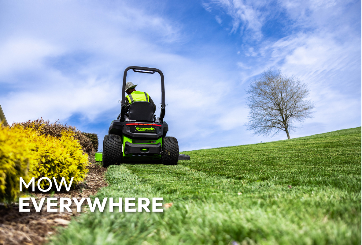 OptimusZ 52 Inch 18kWh Commercial Ride-On Mower | Greenworks OptimusZ 52 Inch 18kWh Commercial Ride-On Mower | Greenworks