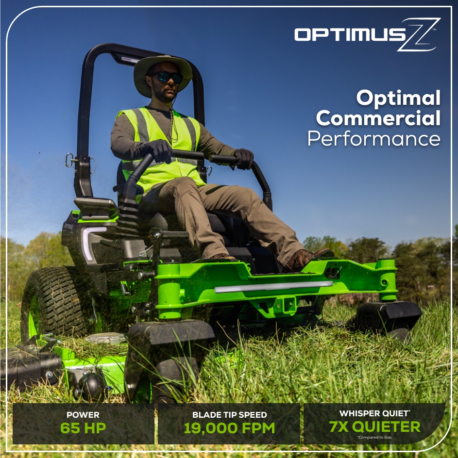 OptimusZ 48 IN 24kWh Ride-On Zero-Turn Mower | Greenworks Commercial