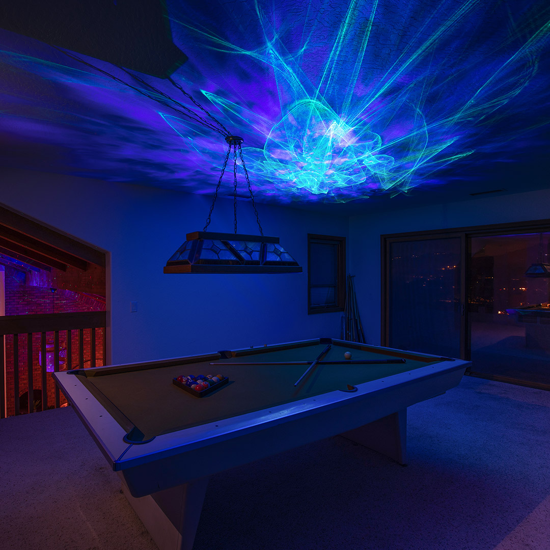 aurora lights over pool table