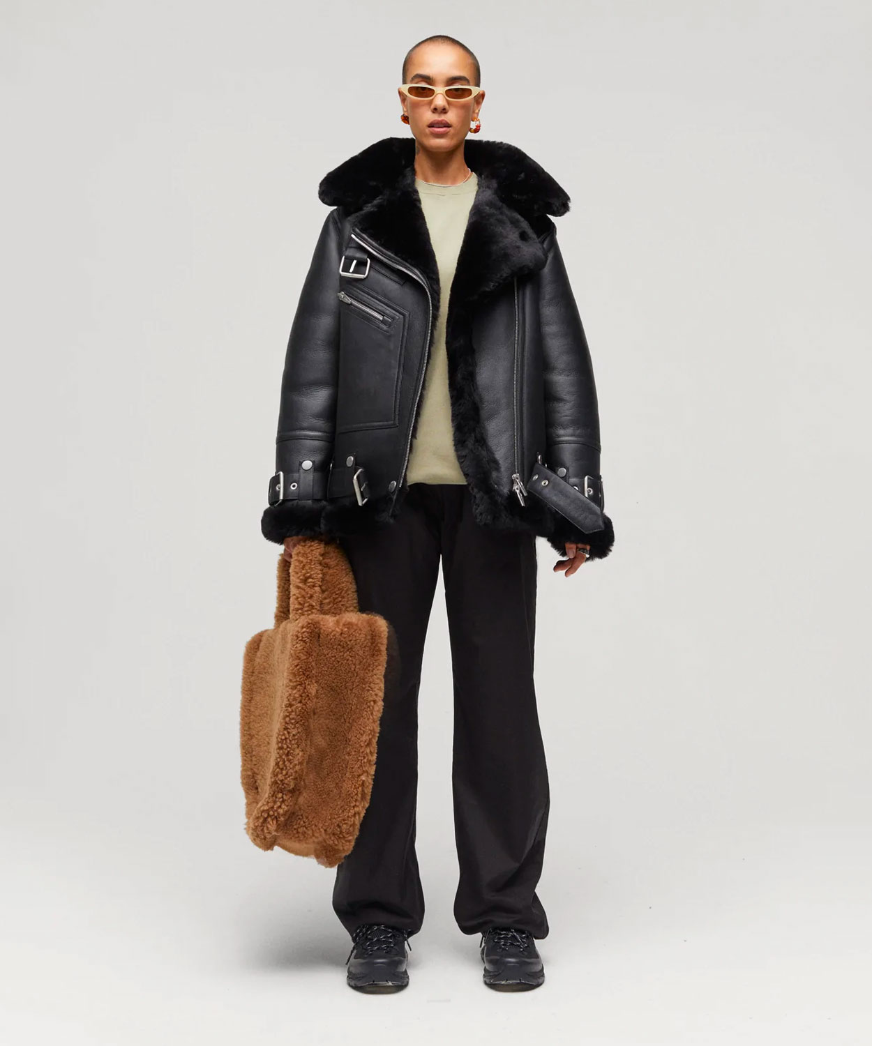 Women’s Moya V Oversized Shearling Moto