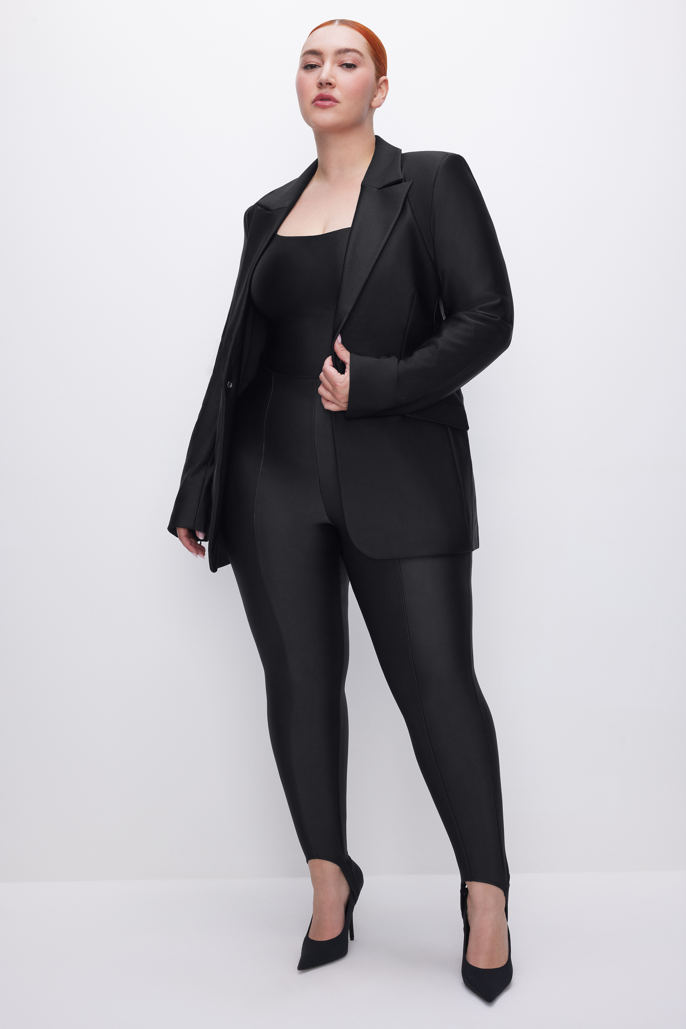 Styled with COMPRESSION SHINE SCULPTED BLAZER | BLACK001