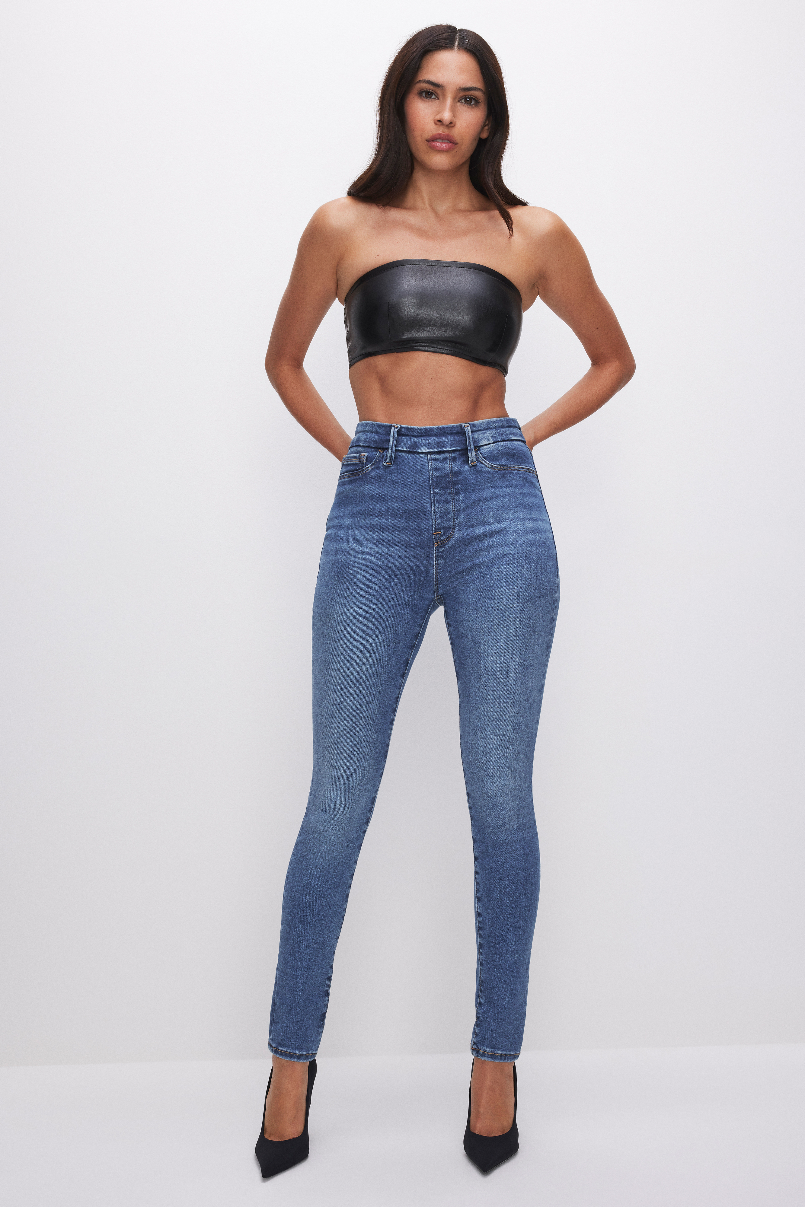 Styled with POWER STRETCH PULL-ON SKINNY JEANS | INDIGO490
