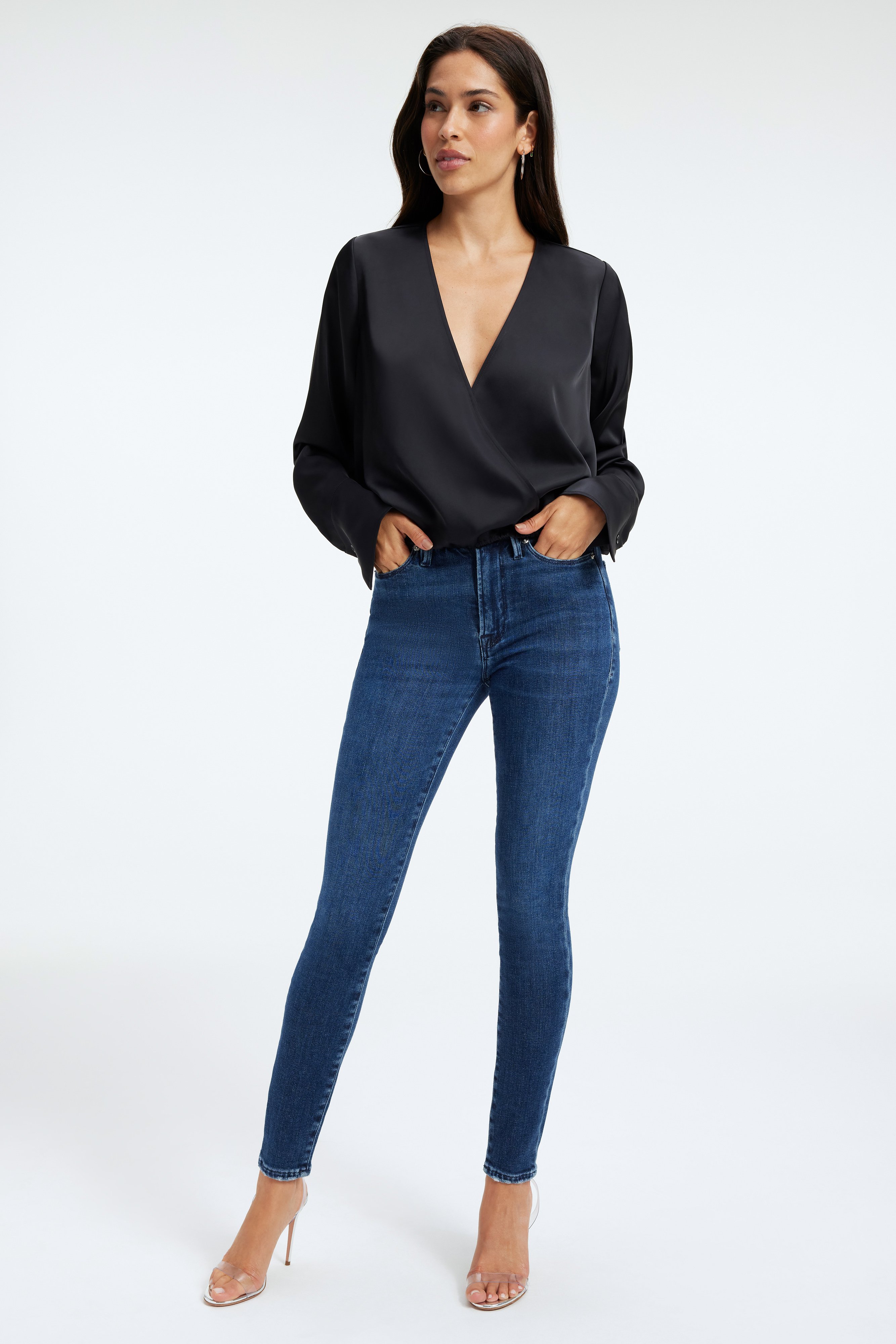 Styled with SATIN WRAP TOP | BLACK001