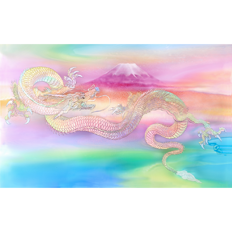 デジタルシルクスクリーン_富士越えの龍_全体