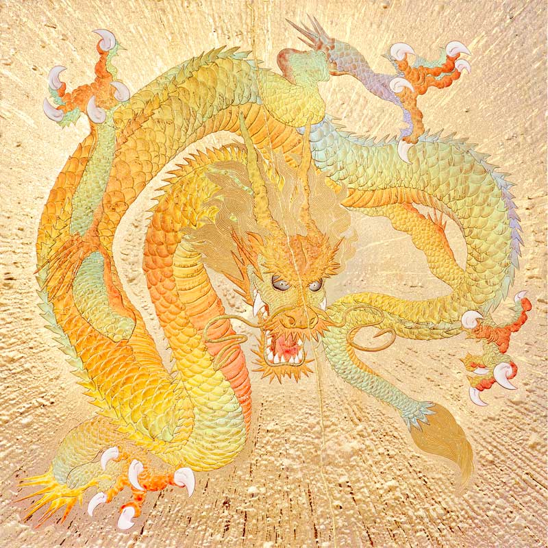 デジタルシルクスクリーン_黄金の龍_全体