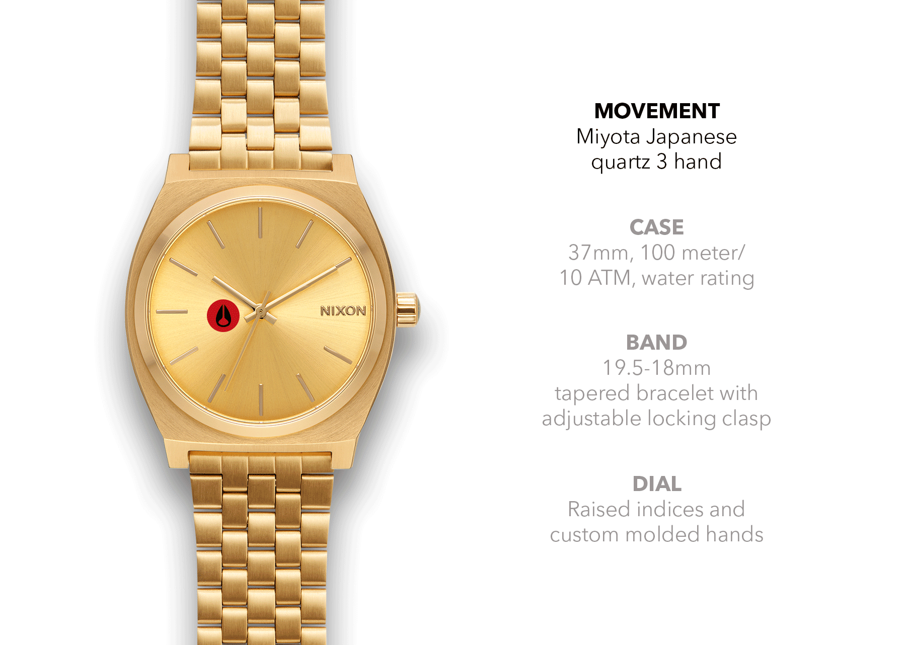 Time Teller Watch | All Gold / Gold | Unisex Stainless Steel 