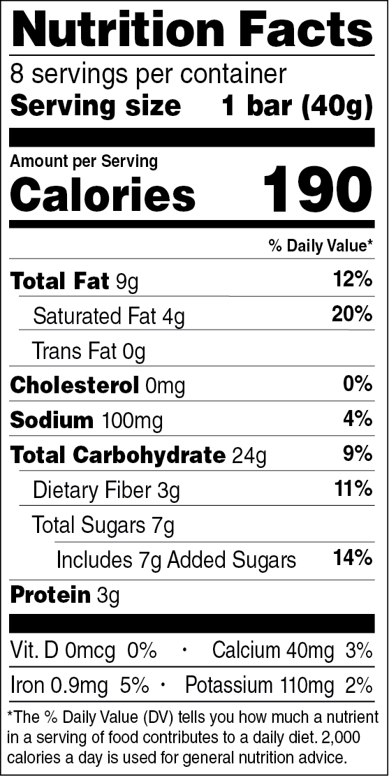 Birthday Cakeingredient label