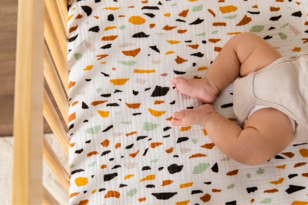 Bioweaves Organic Cotton Muslin Bassinet Sheet – GOTS Certified, Extra Soft Fitted Sheet, 33x17 Inch With 4" Deep Pocket, Honey Glow