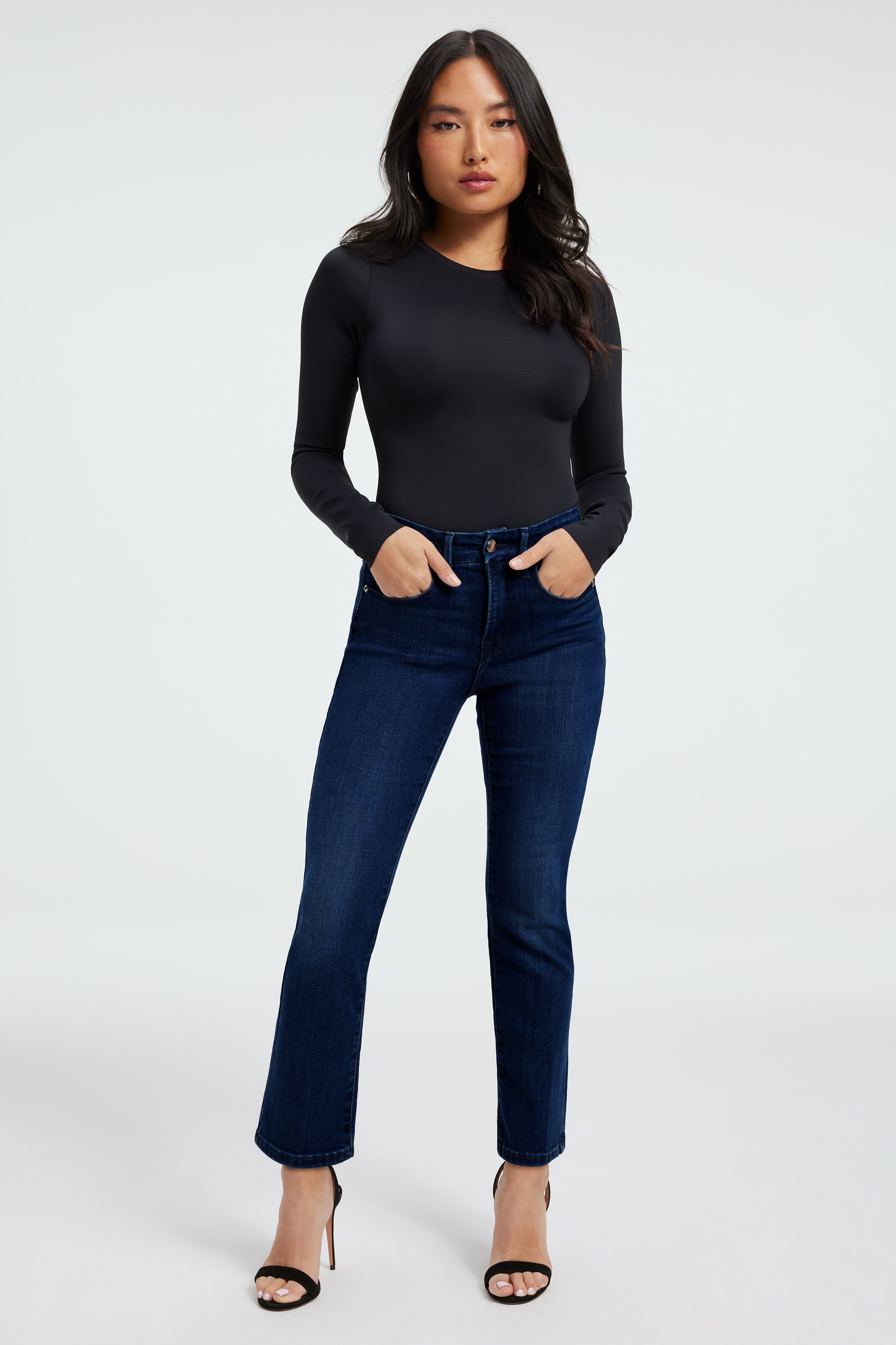 Styled with GOOD PETITE STRAIGHT JEANS | BLUE224