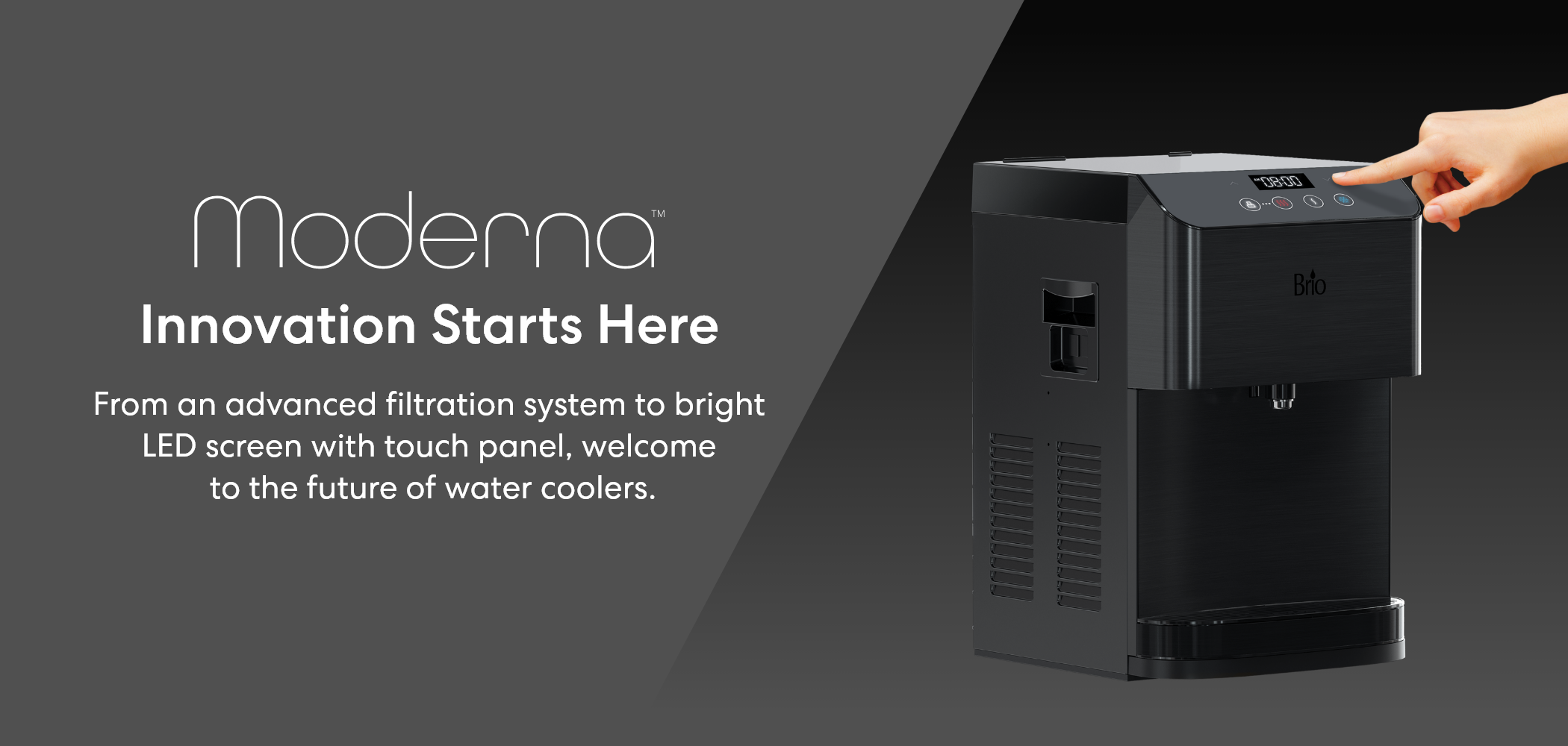 Brio Moderna Countertop Black Stainless Bottleless Water Cooler Brio