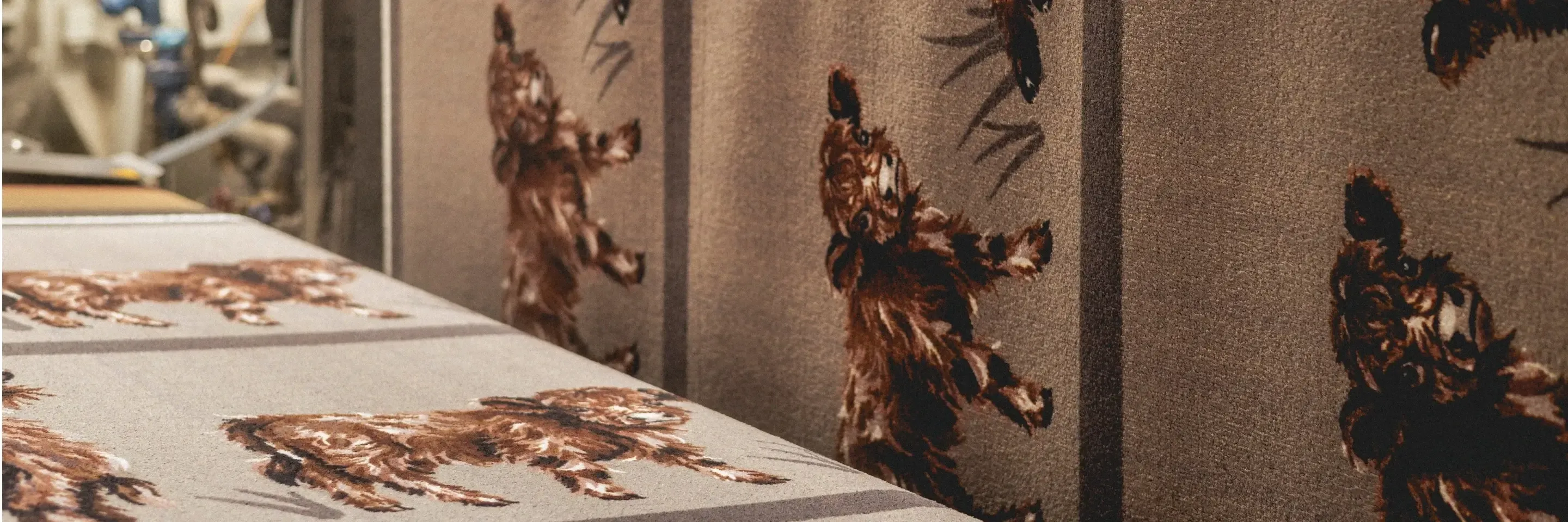 Highland Cow Hug Rug doormats being printed.