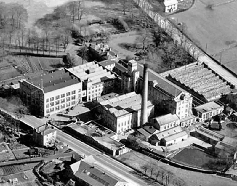 Overhead image of Phoenox Textiles mills in the 1950s