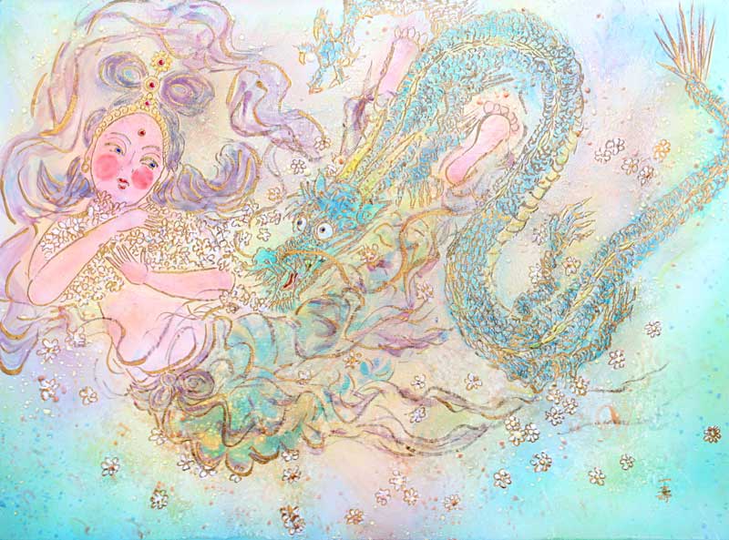デジタルシルクスクリーン_ときめき 天女と龍_全体
