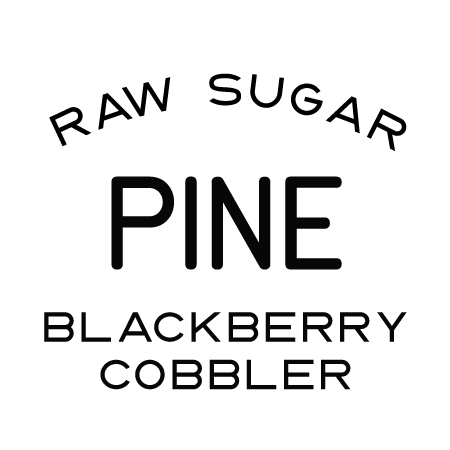 raw sugar, pine, blackberry cobbler
