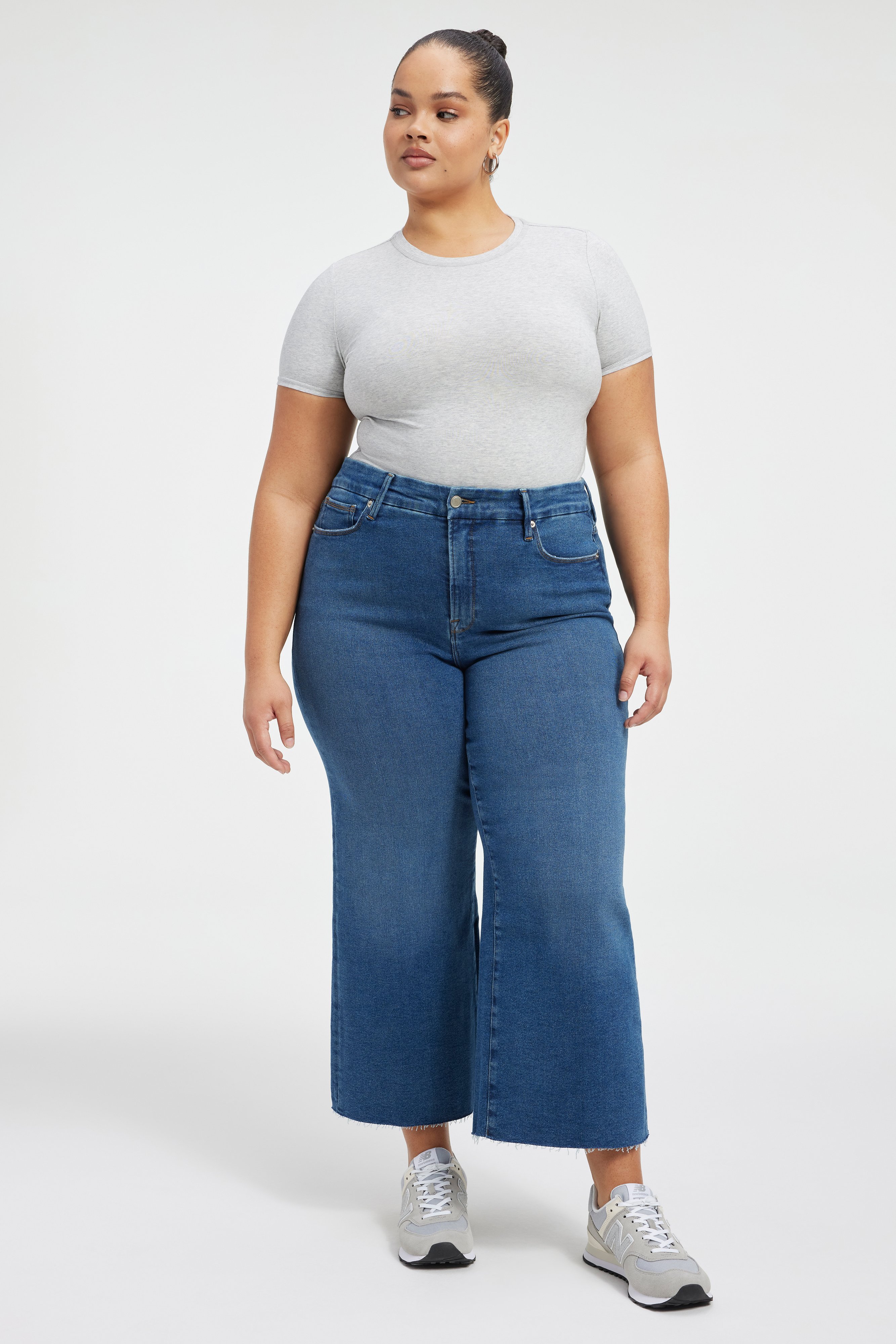 Styled with GOOD WAIST PALAZZO CROPPED JEANS | INDIGO424