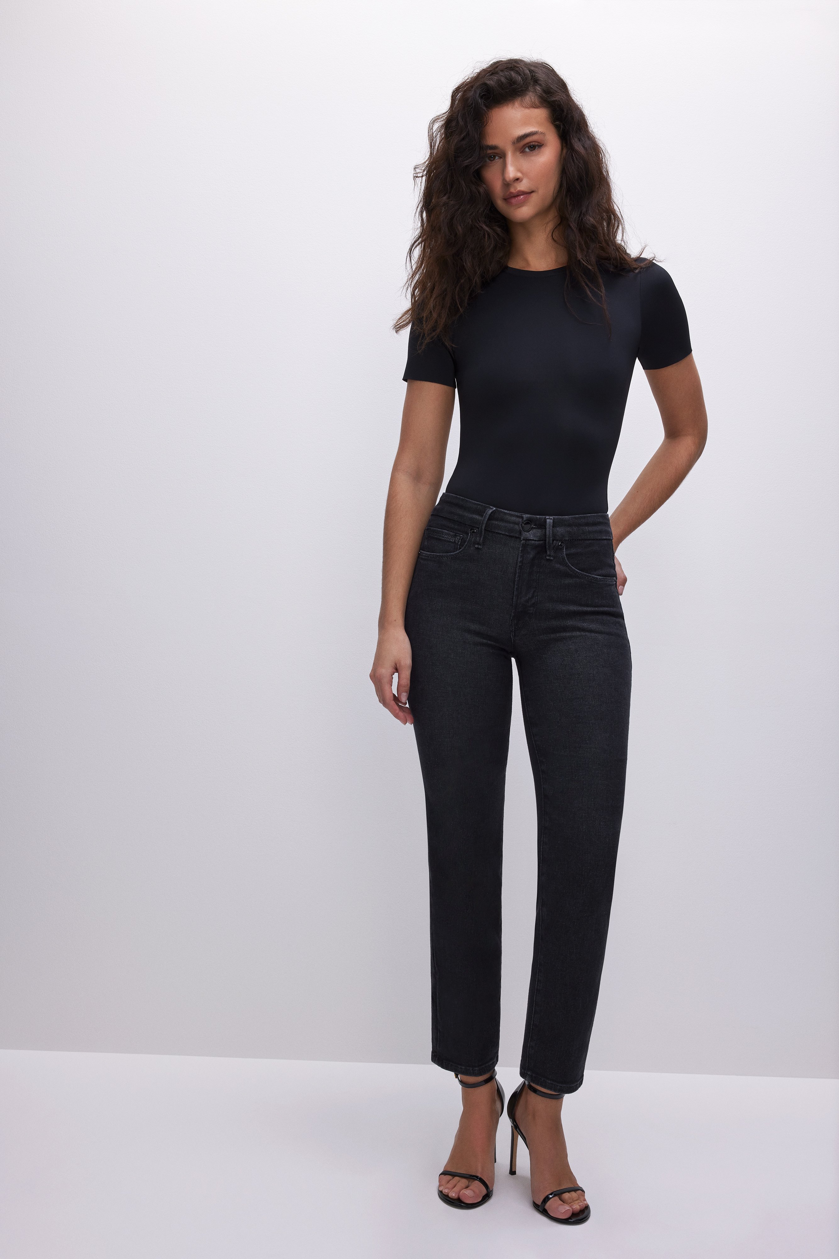 Styled with GOOD LEGS STRAIGHT JEANS | BLACK184