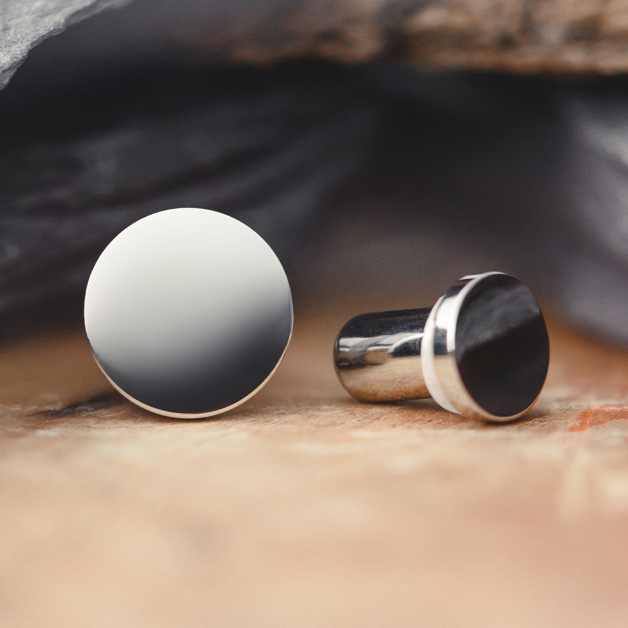Silver Steel Single Flare Plug, Gauge, Stretching Kit - Custom Plugs