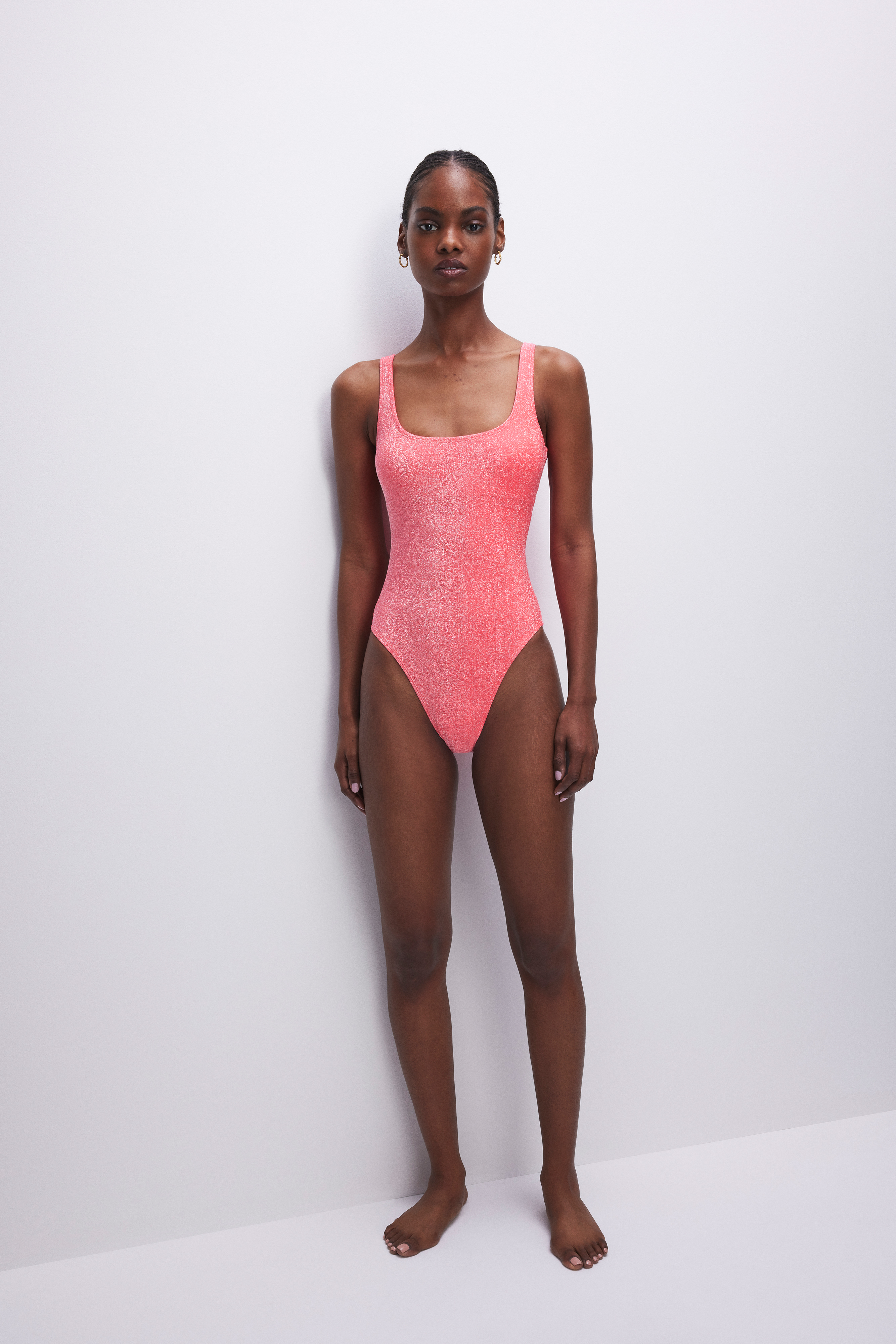 Styled with SPARKLE MODERN TANK ONE-PIECE | FIERY CORAL 002