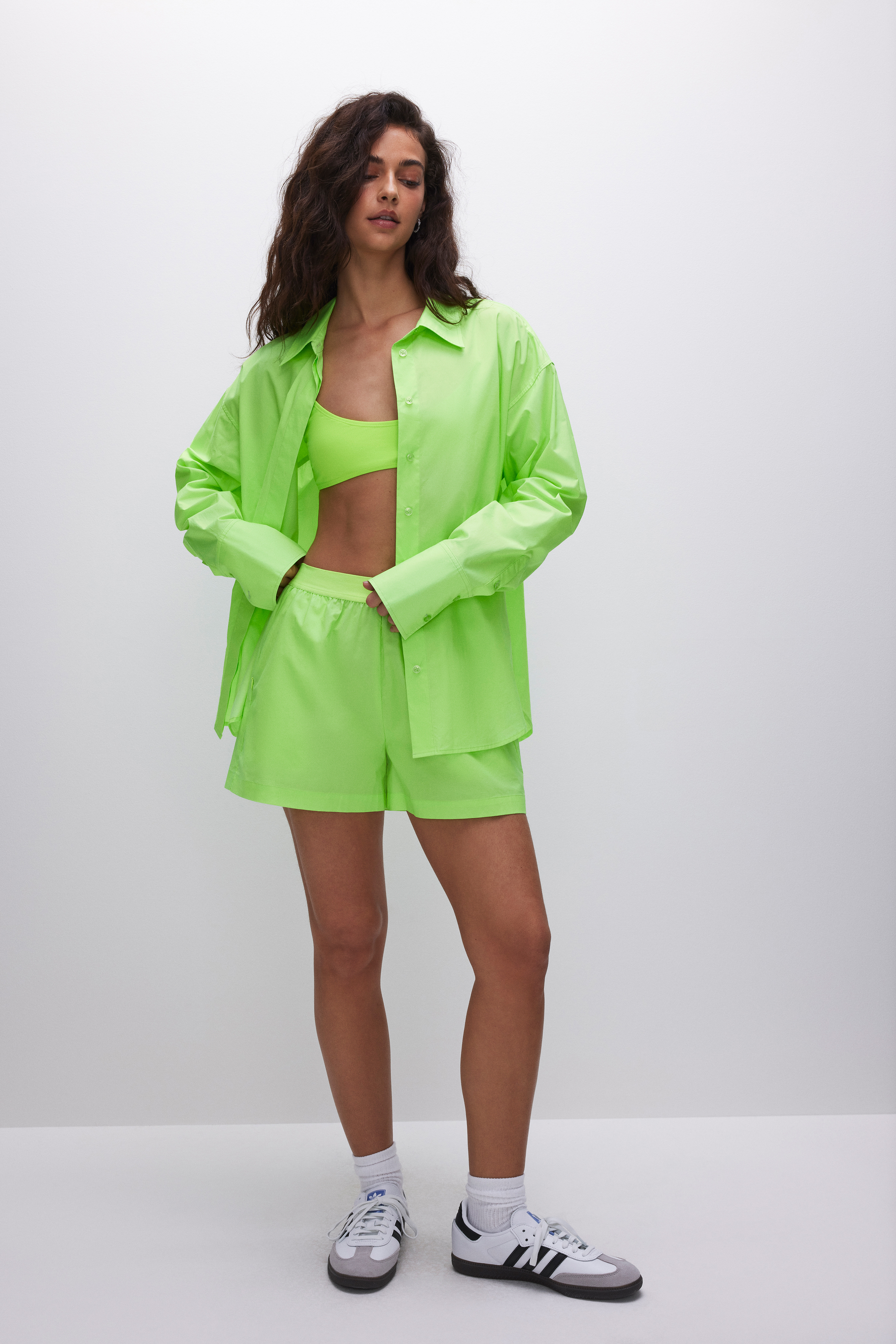 Styled with COATED POPLIN SHIRT | ELECTRIC LIME002
