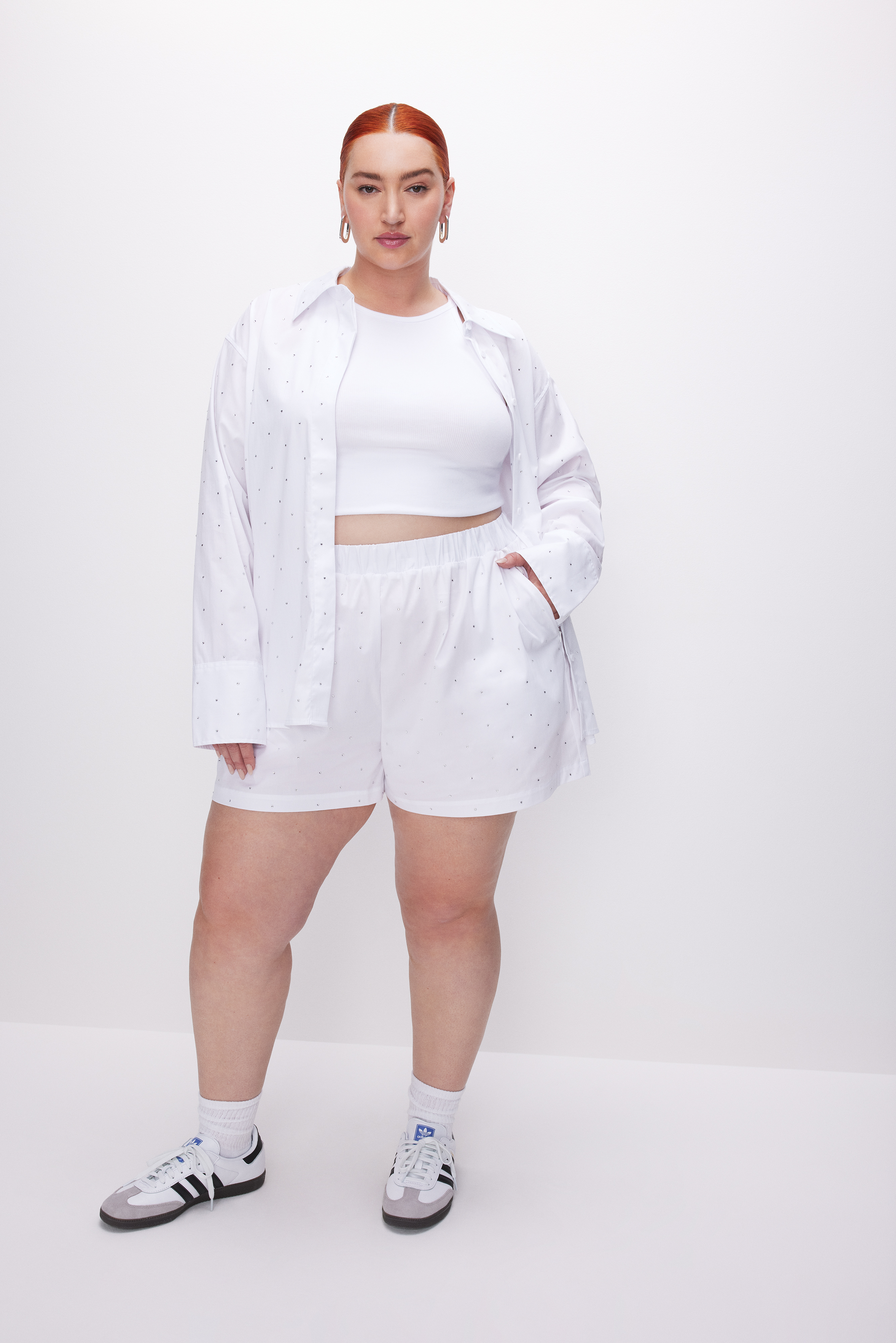 Styled with CRYSTAL WEEKEND SHORTS | WHITE001