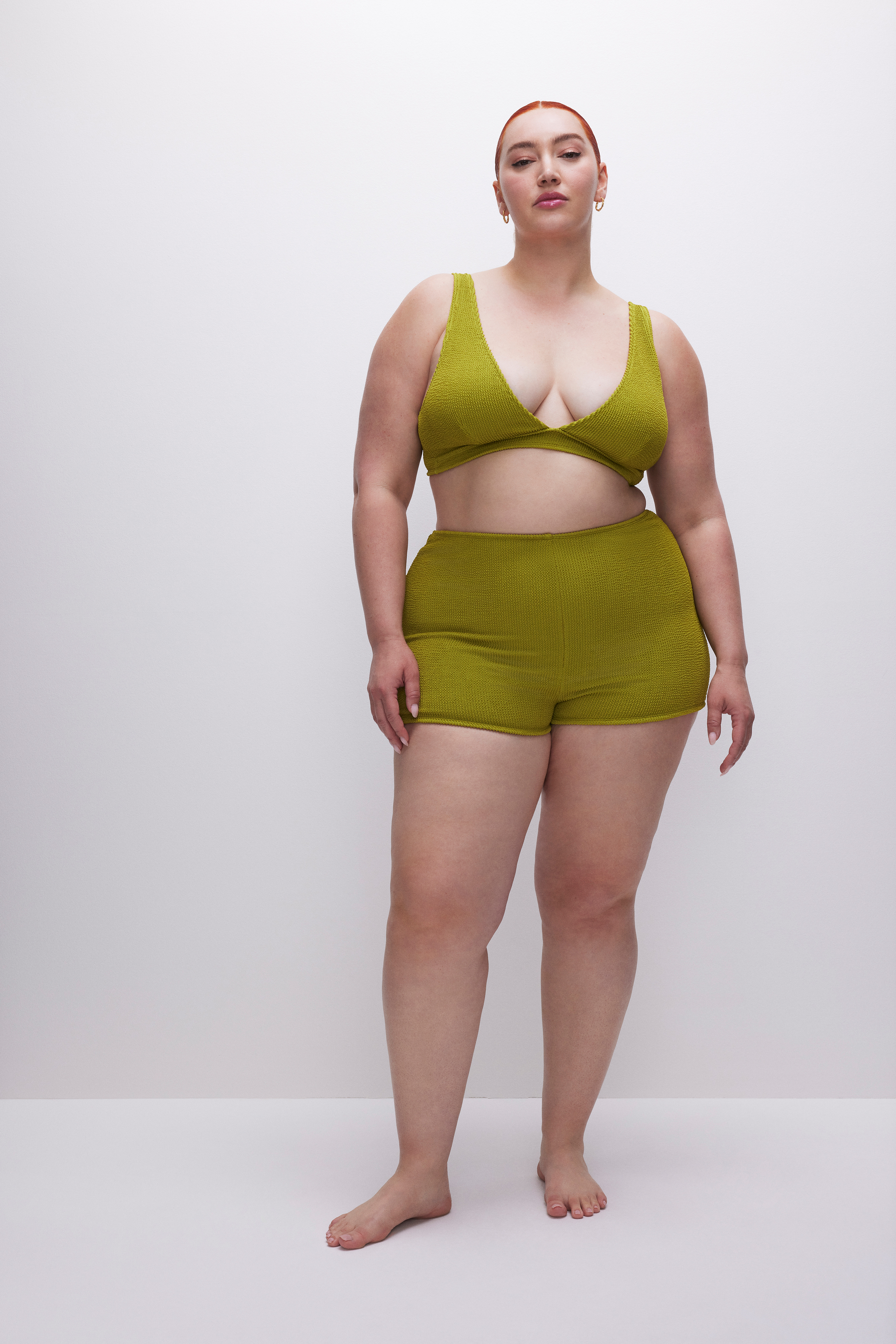 ALWAYS FITS BOY SWIM SHORTS in CHARTRUSSE001 styled with our ALWAYS FITS SUPPORT BIKINI TOP in CHARTRUSSE001, ALWAYS FITS PERFECT FIT BIKINI TOP in CHARTRUSSE001, or ALWAYS FITS SCOOP BIKINI TOP in CHARTRUSSE001