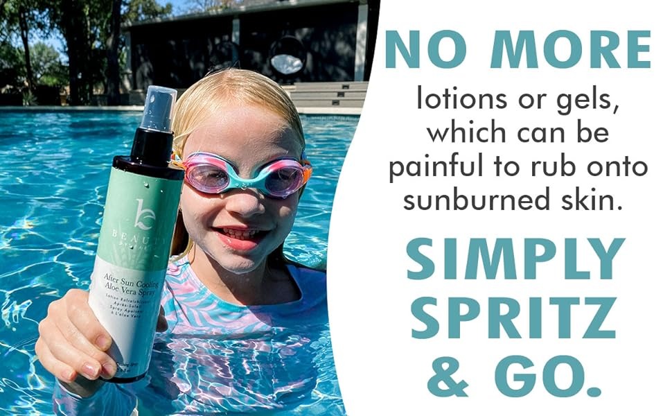 NO MORE lotions or gels,
which can be painful to rub onto sunburned skin.
SIMPLY SPRITZ
& GO.