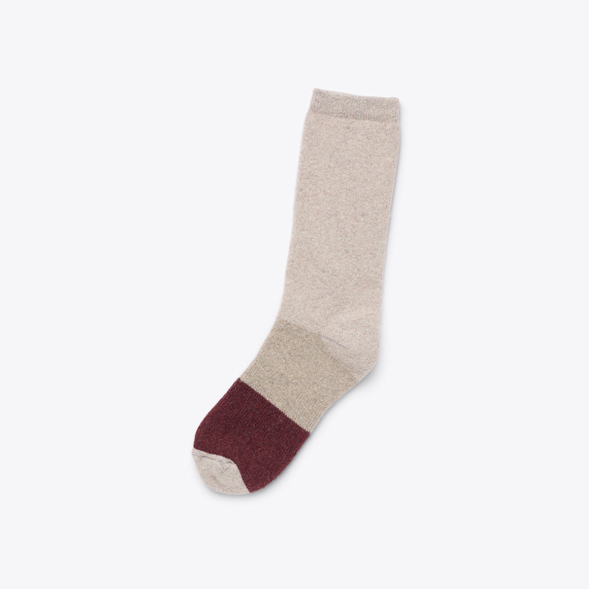 Nisolo Wool Cushion Crew Hiker Sock Khaki/Burgundy - Every Nisolo product is built on the foundation of comfort, function, and design. 