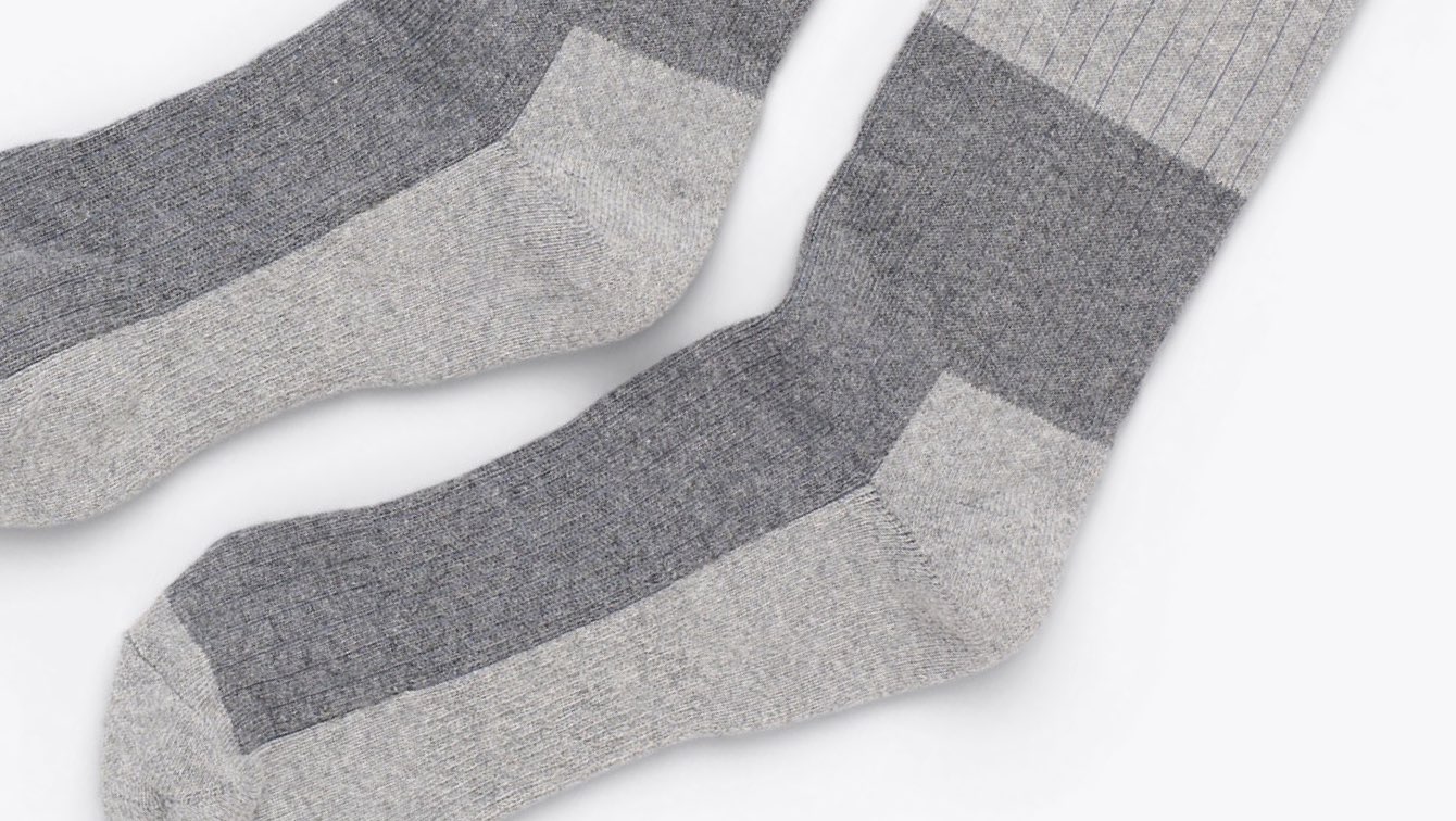 Nisolo Cotton Crew Sock Charcoal/Grey