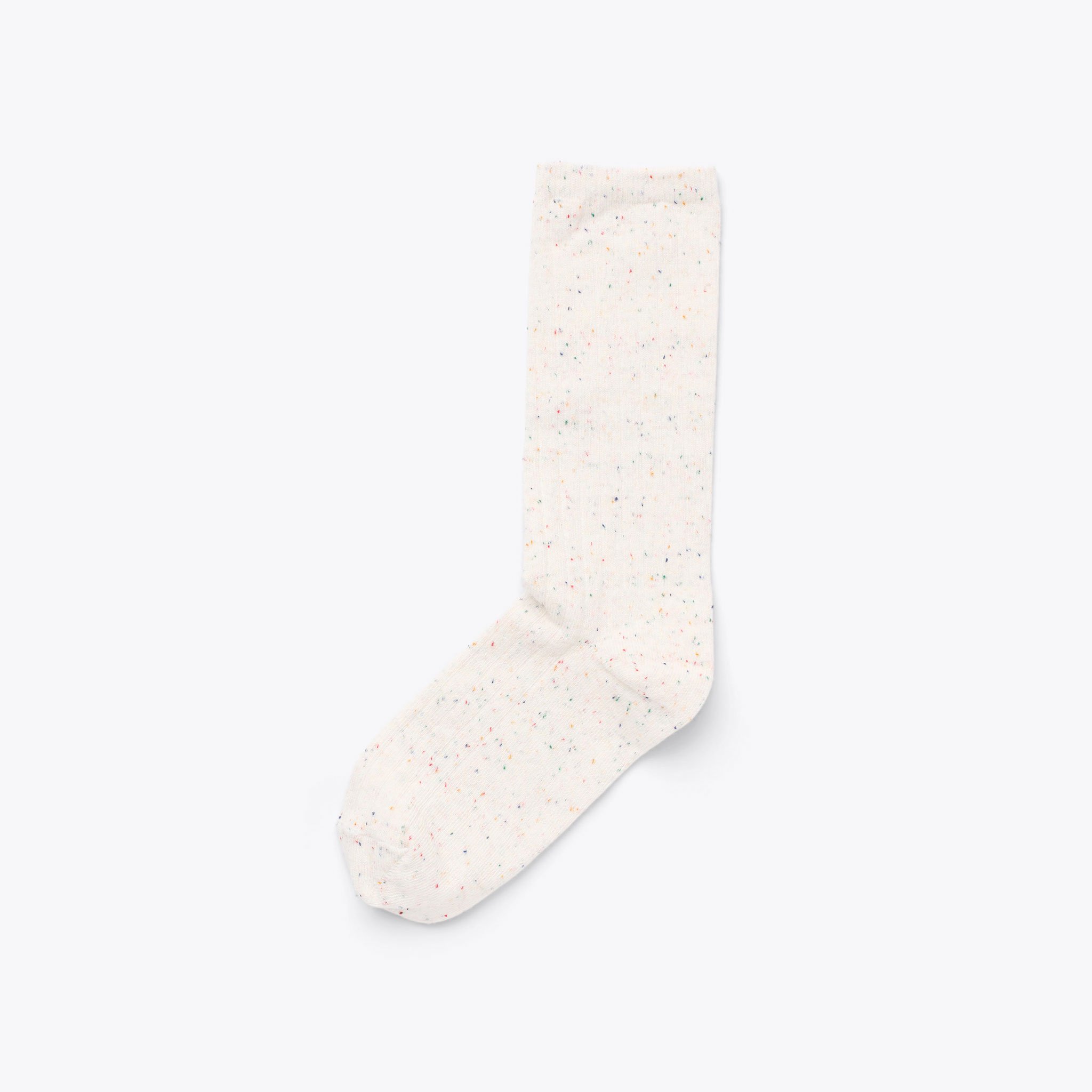 Nisolo Cotton Crew Sock Ivory Multicolor Marl