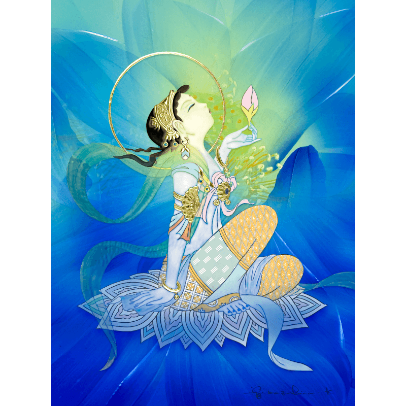 絶版　観音力　KANNON RIKI Atelier Imagine 草場一壽 観音力ジクレ「水月観音」 – 草場一壽工房 Museum Shop