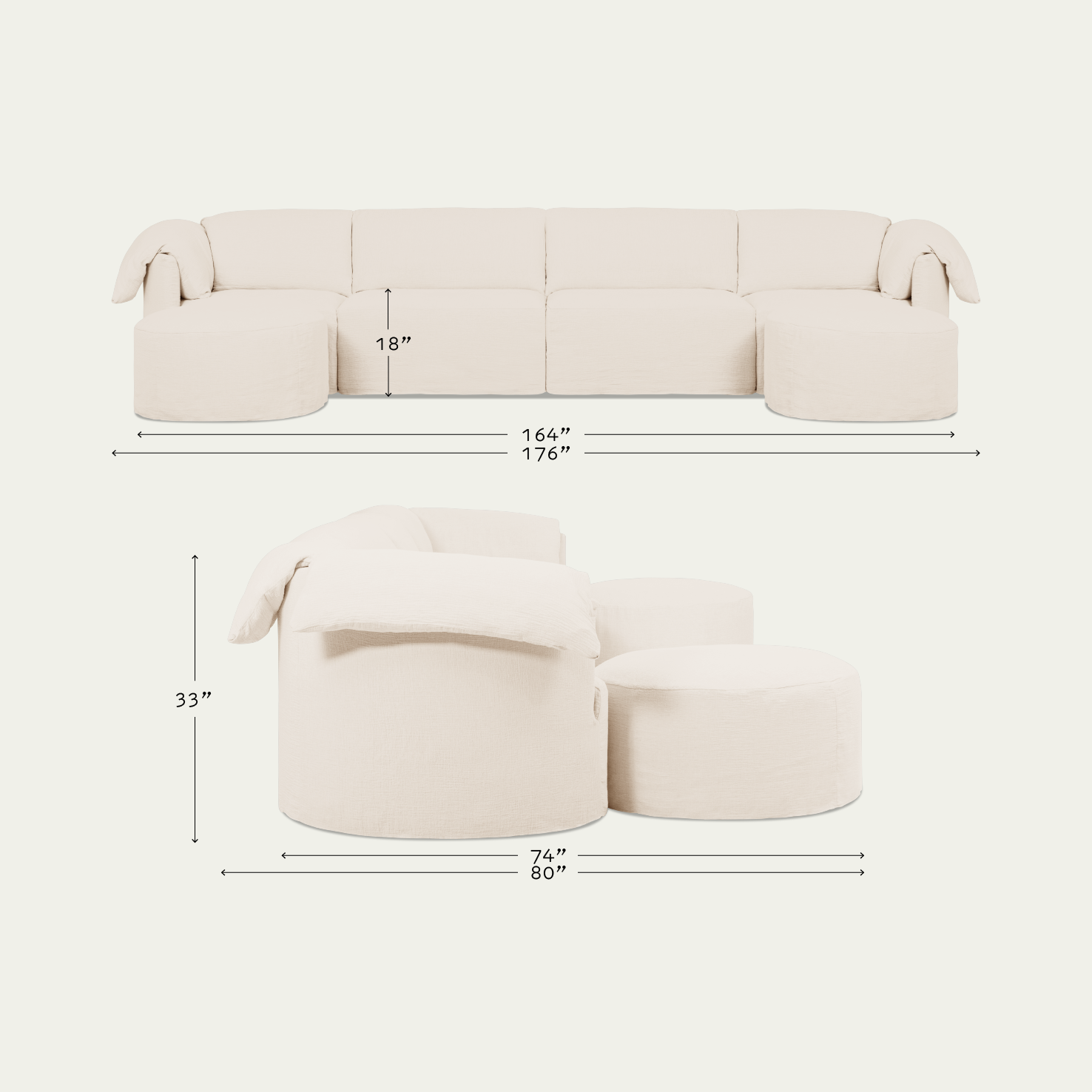Loula UShape Sectional Comfy Elegance Sixpenny