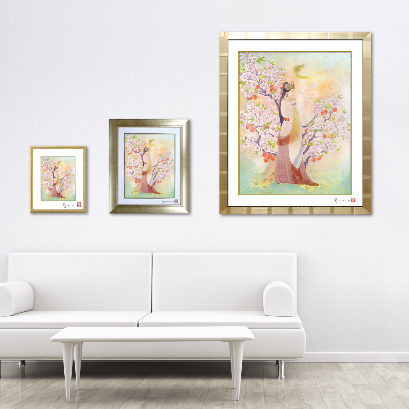 デジタルシルクスクリーン_桃華の姫  イワナガヒメ_展示イメージ